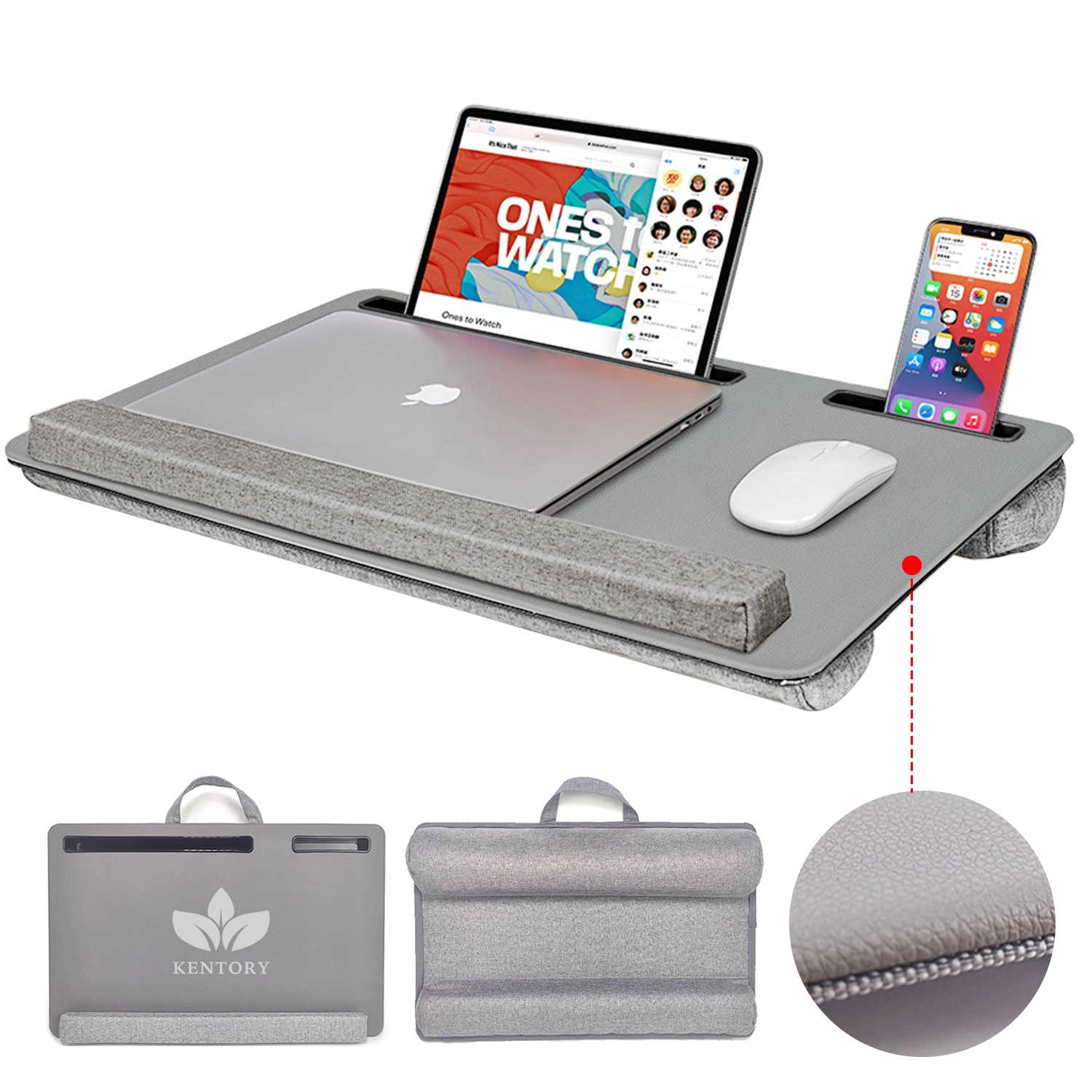 Pu Laptop Desk With Phone Holder