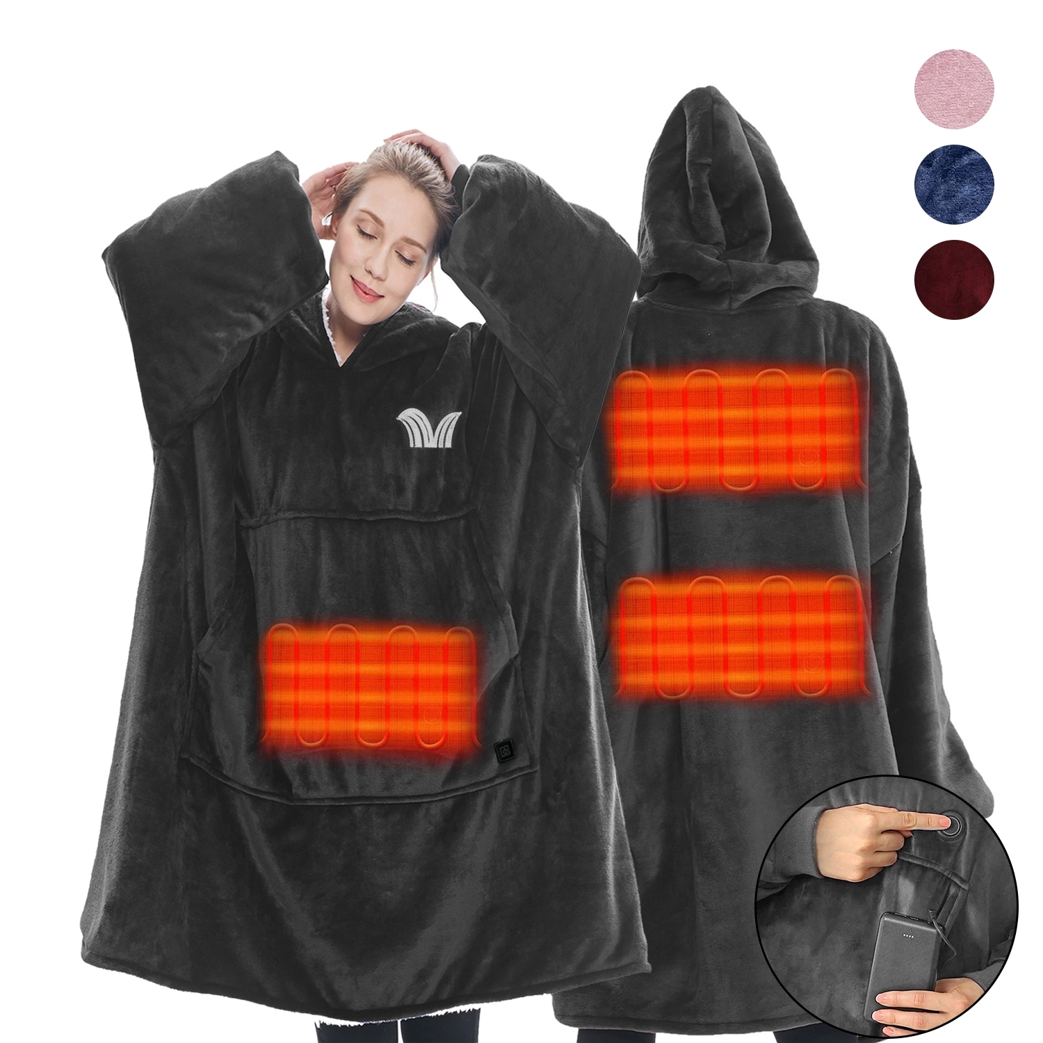 Soft Electric Blanket Heated Throw Poncho Wrap