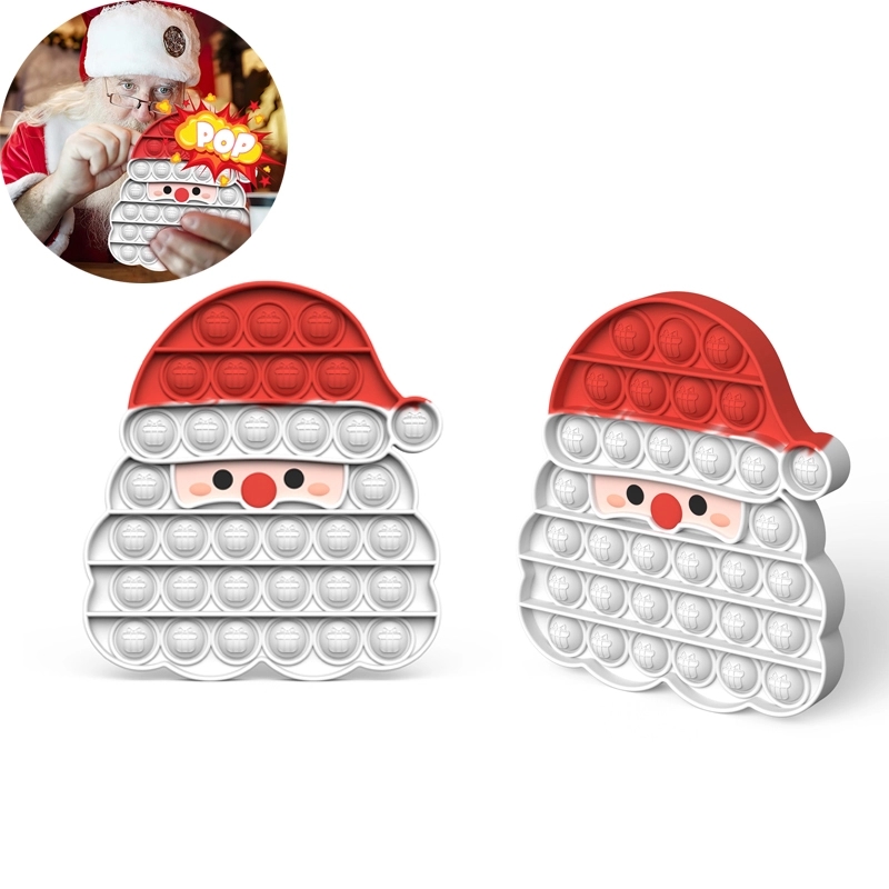 Santa Claus Shaped Pop Push Bubble Fidget Toy