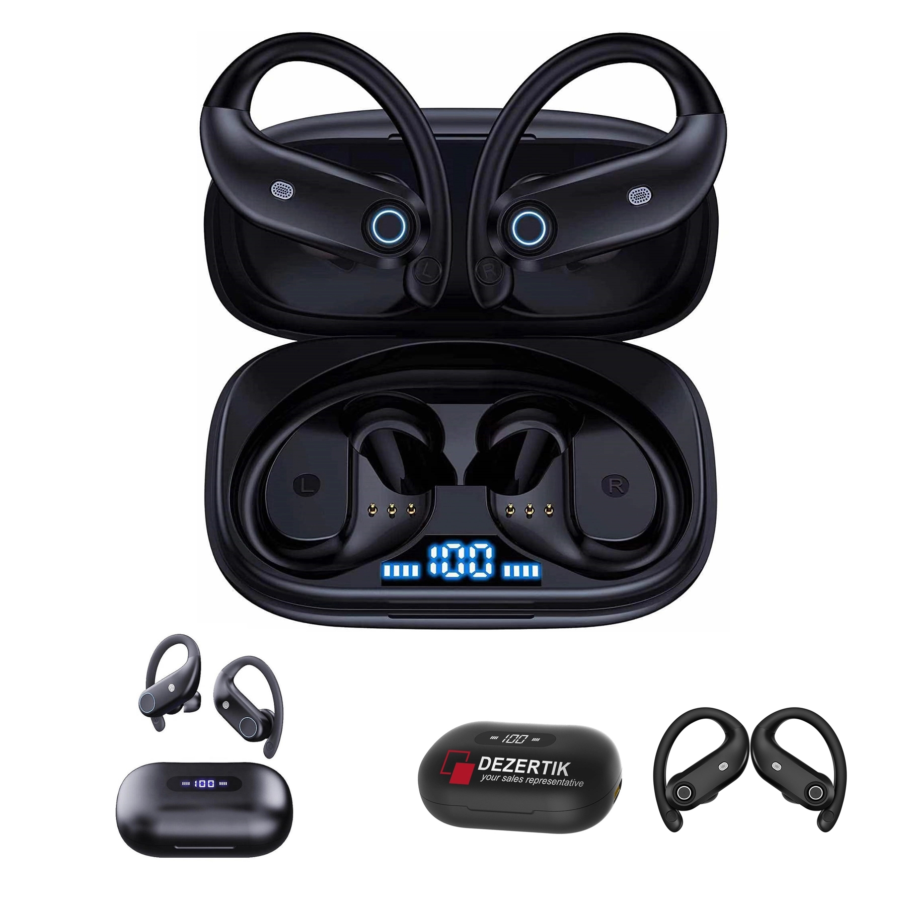 Luxurious Bluetooth Earbuds W/ Led Power Display