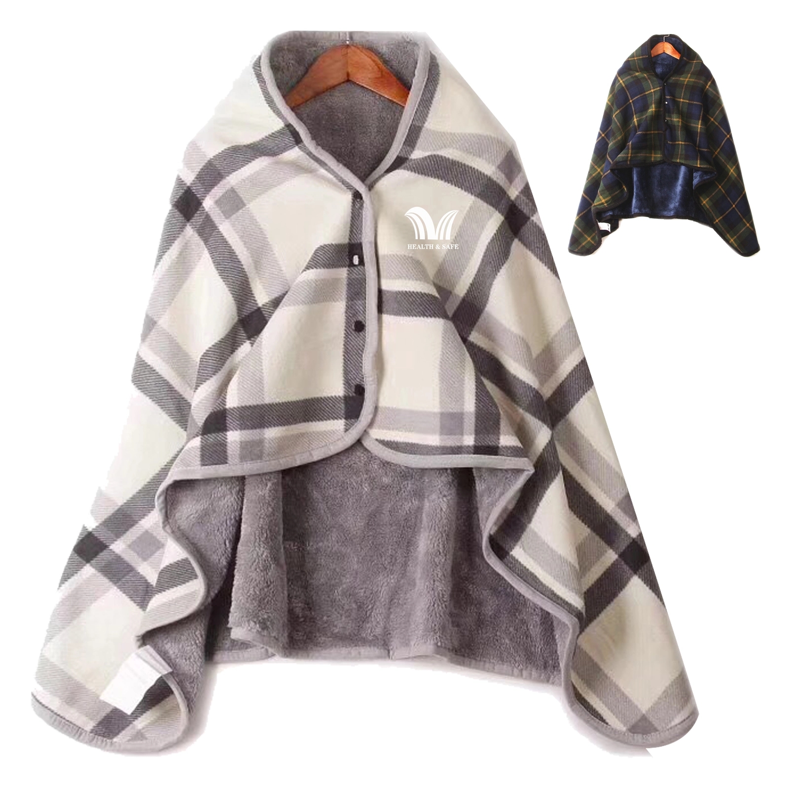 Wearable Sherpa Fleece Poncho Blanket