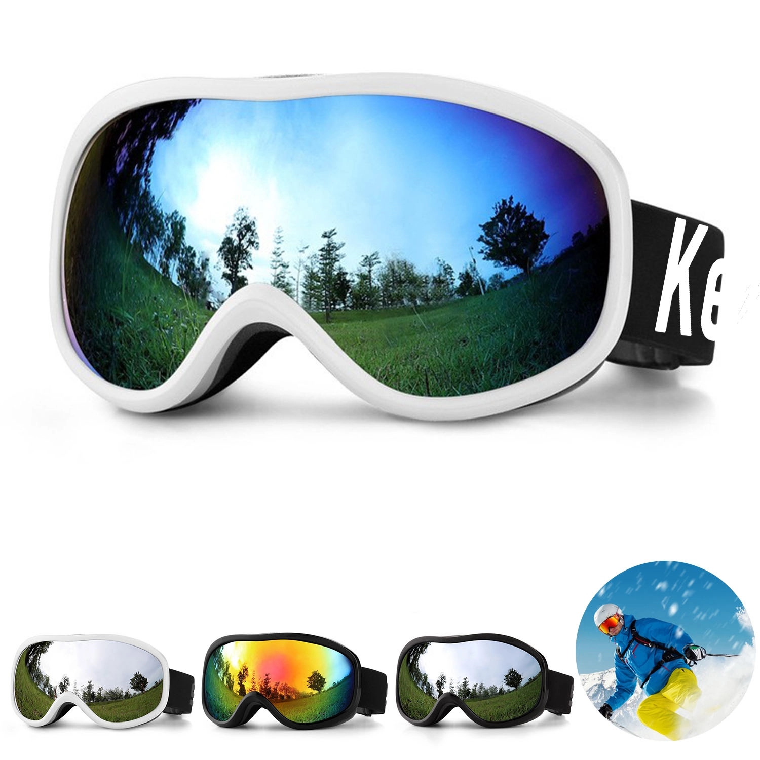 Double Layer Strong Anti Fog Ski Goggles