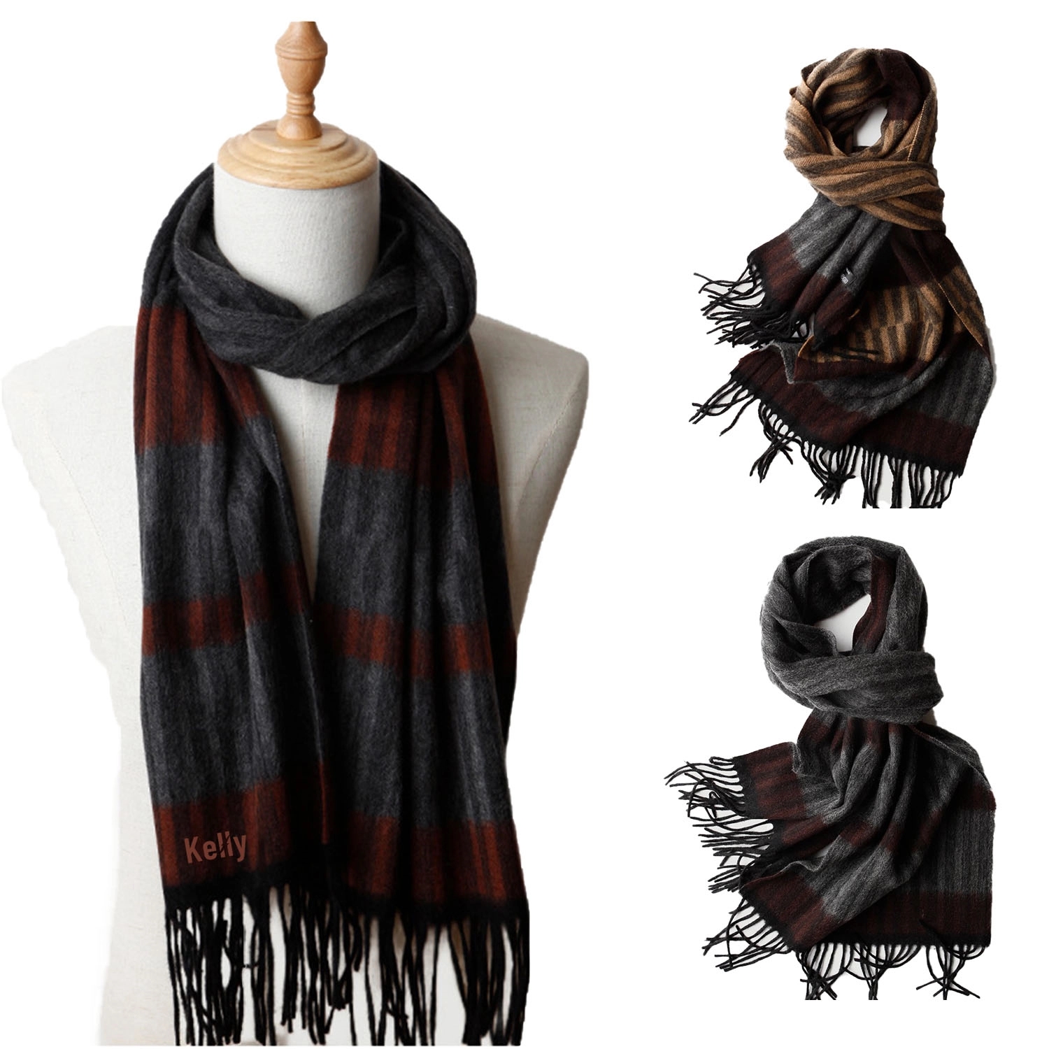 Mens Winter Warm Cashmere Scarf