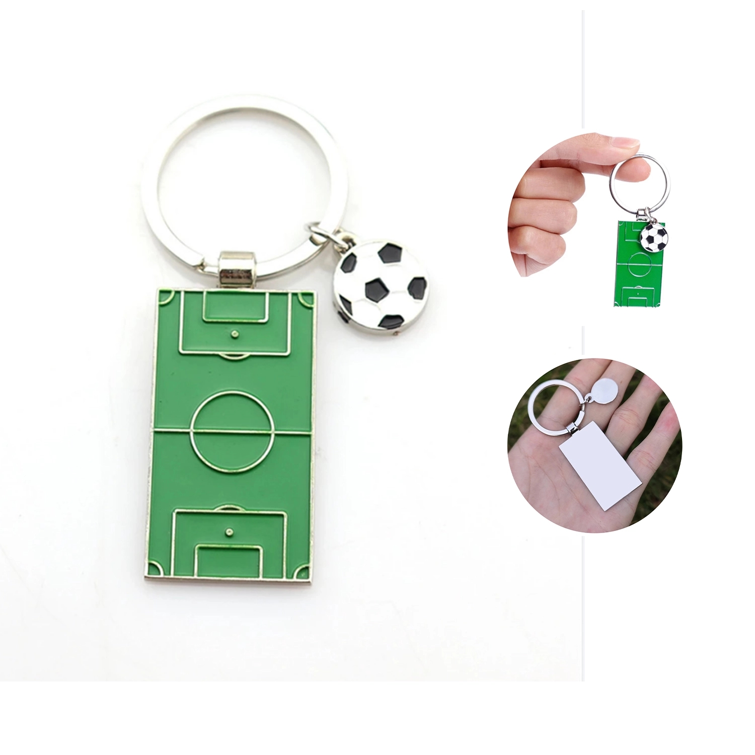 Zinc Alloy Soccer Field Keychain