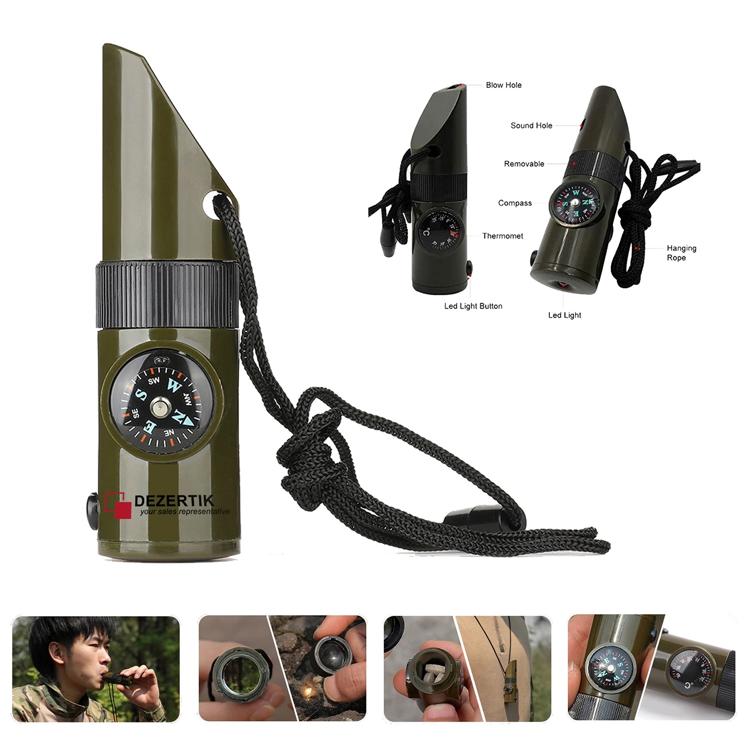 7-In-1 Emergency Survival Whistle