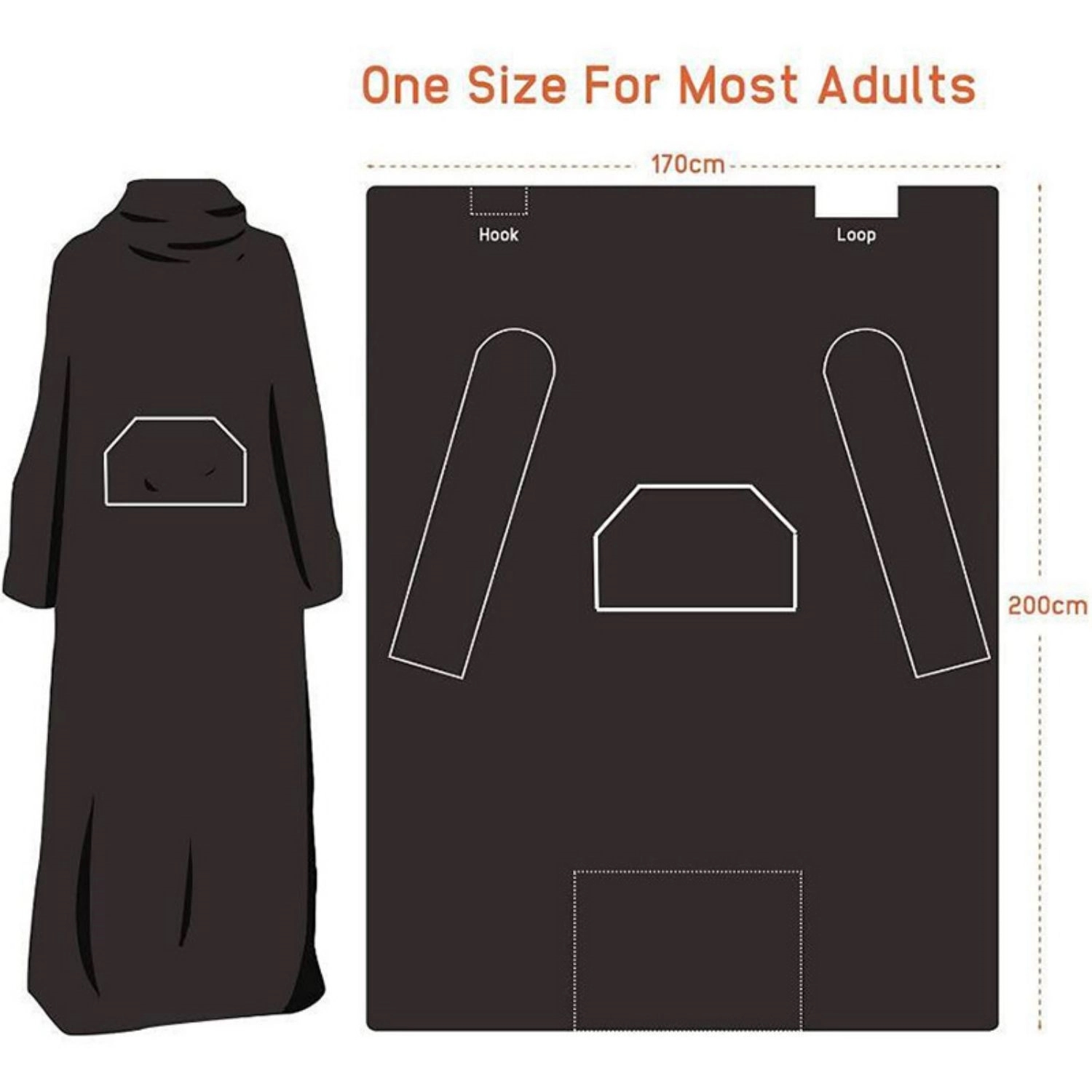 Microfiber Wearable Blanket With Long Sleeves