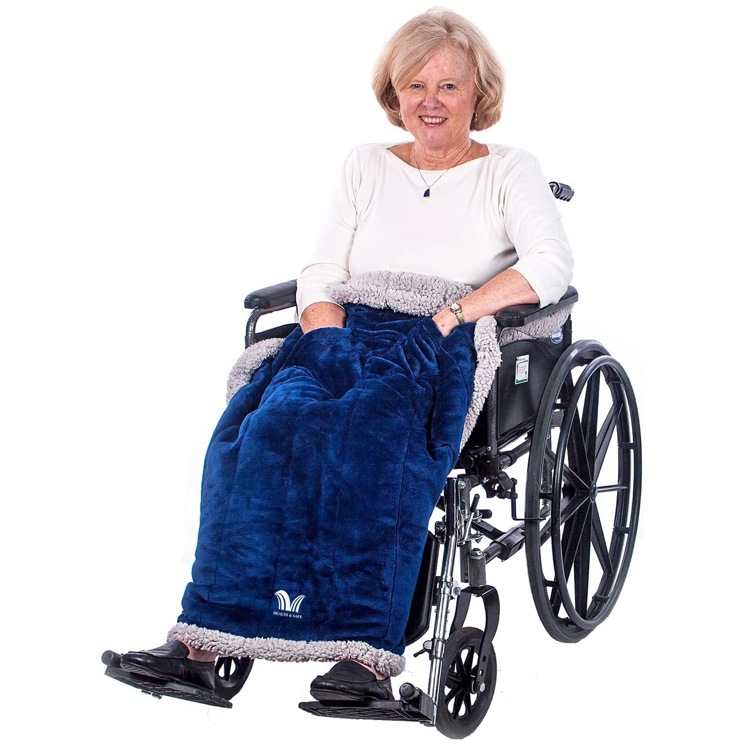 Heavyweight Wheelchair Blanket With Pouch For Adults