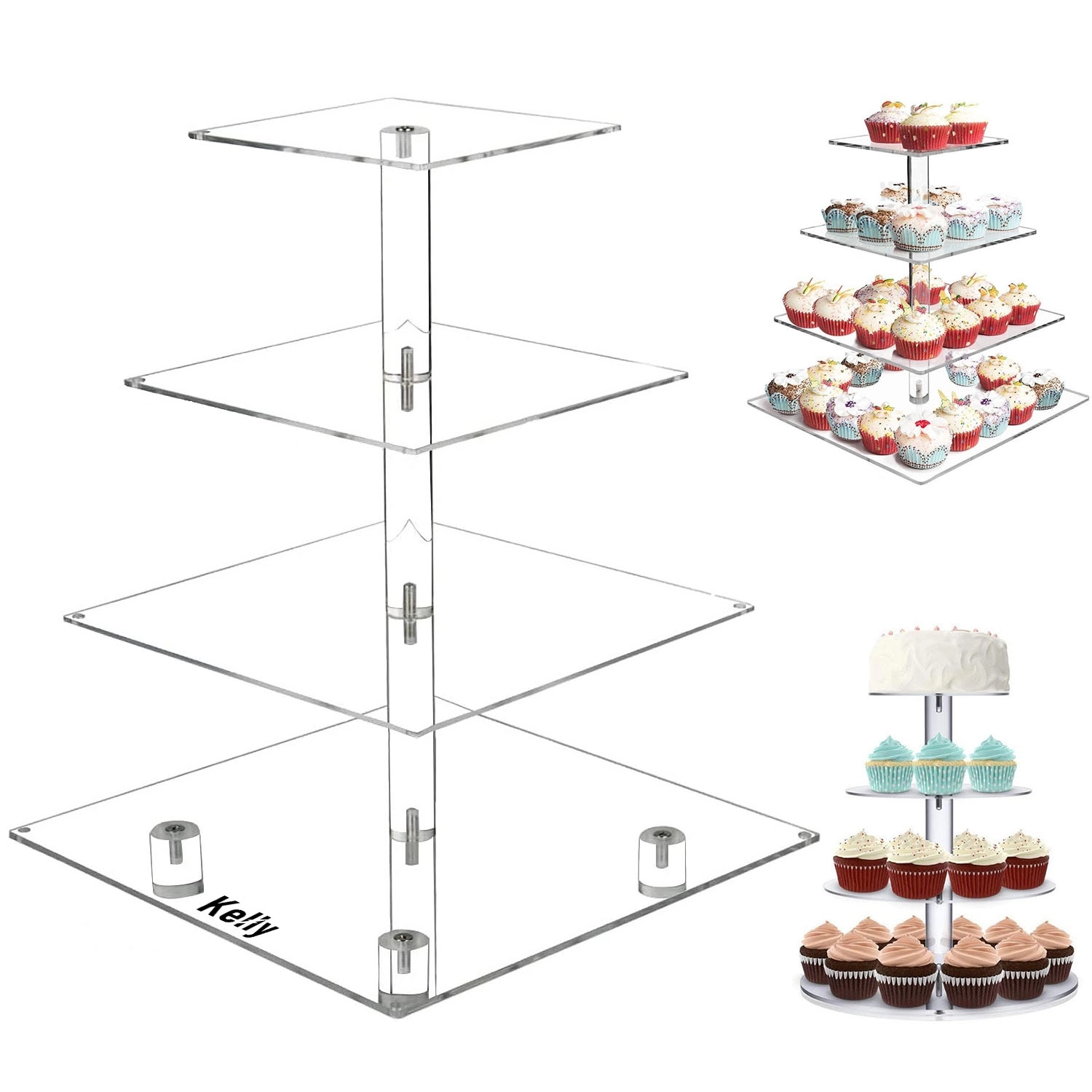 Pastry 4 Tier Acrylic Cupcake Display Stand