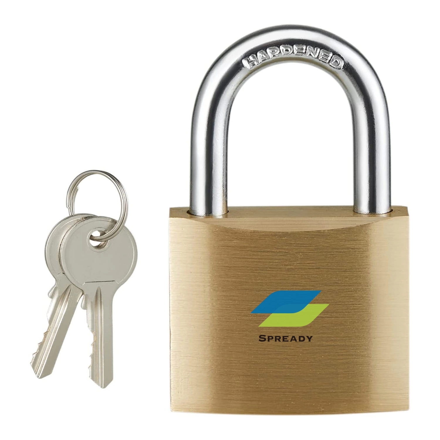 Solid Brass Padlock With Key 2''(50Mm) Wide Lock Body