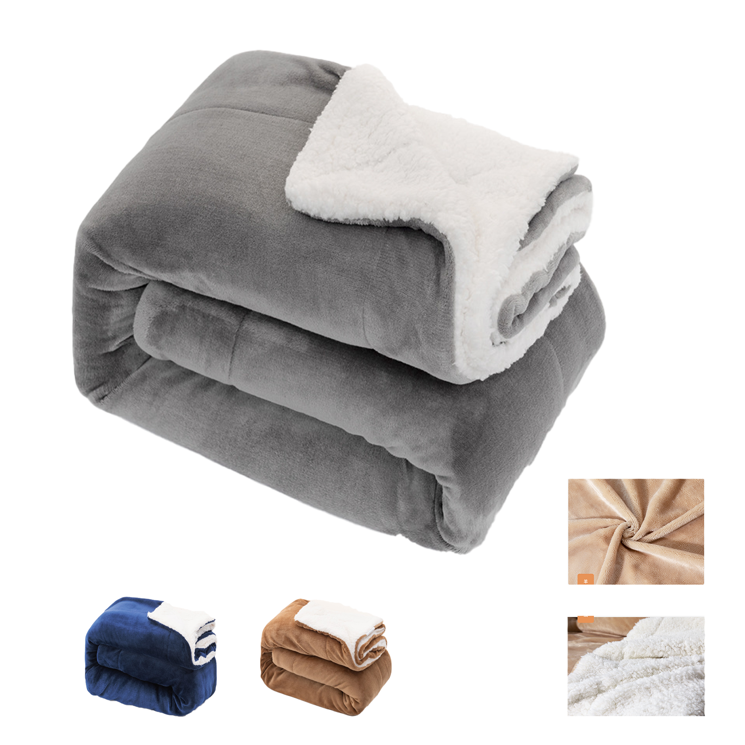 Sherpa Fleece Throw Blanket
