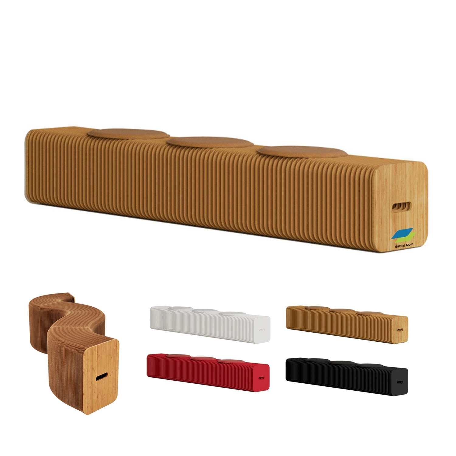 Modern Design Accordin Folding Kraft Paper Bench