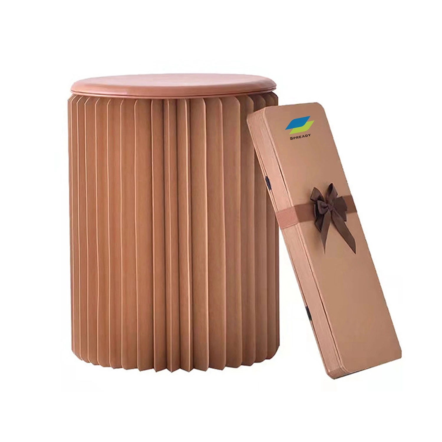 Kraft Paper Stool - Folded Like A Book For Space Saving