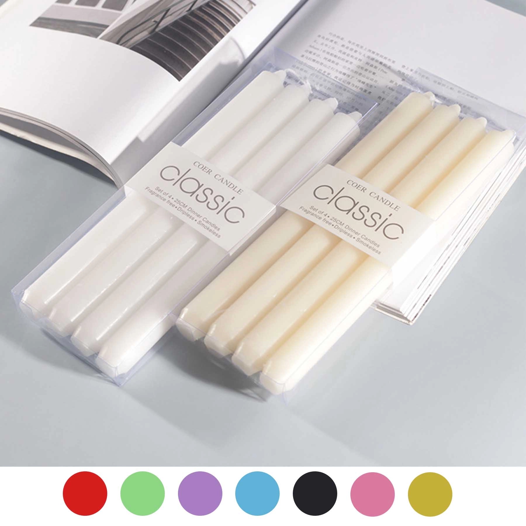 Unscented Classic Taper Candle Set