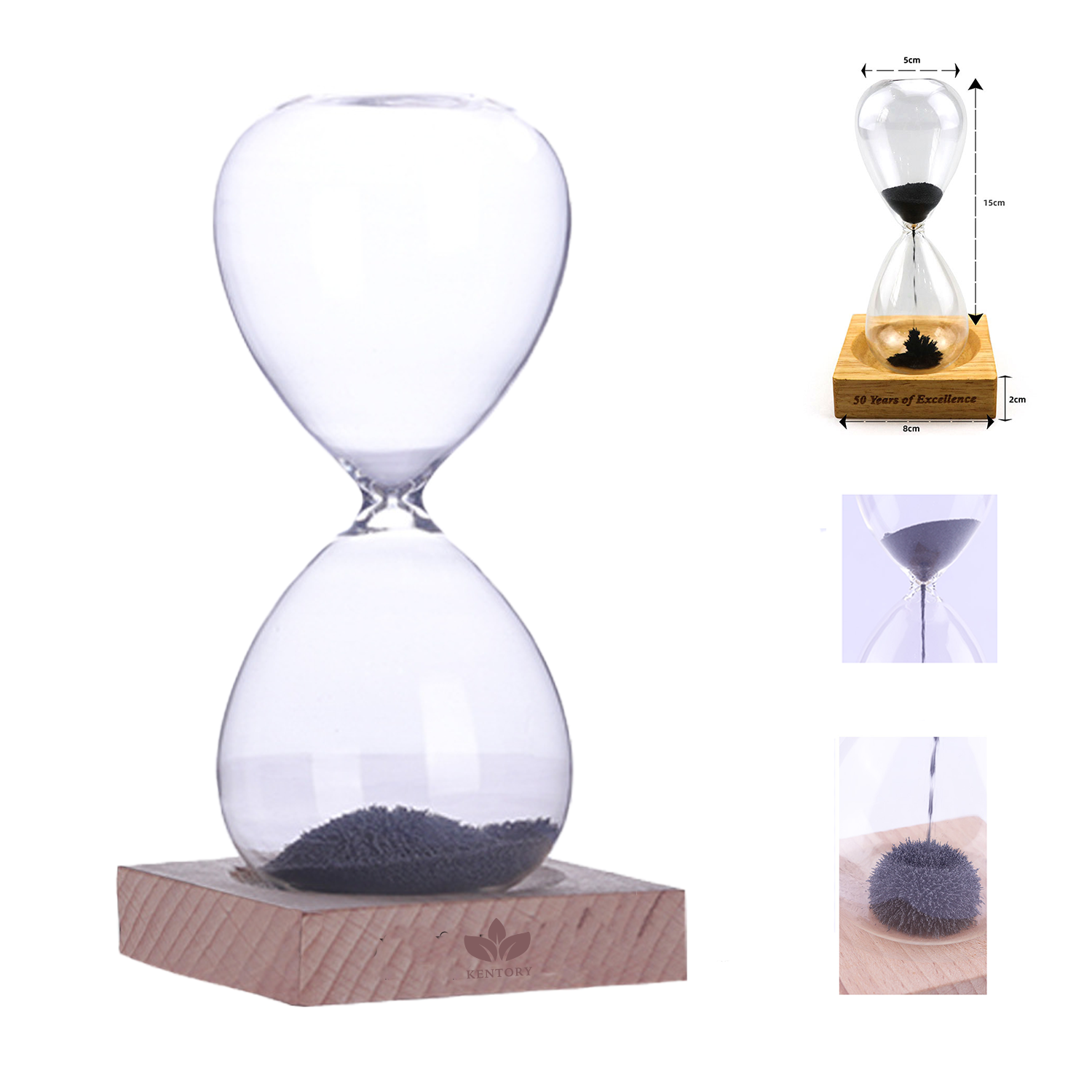 Magnetic 2 Minutes Hourglass Sand Timer for Desk Accessories