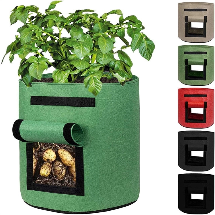 7 Gallons Non-woven Potato Vegetable Grow Bag With Handle