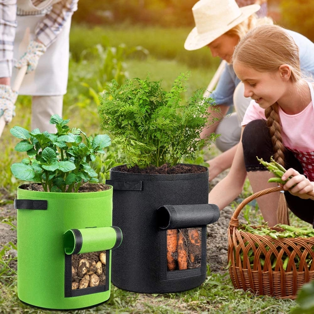7 Gallons Non-woven Potato Vegetable Grow Bag With Handle - Image 4