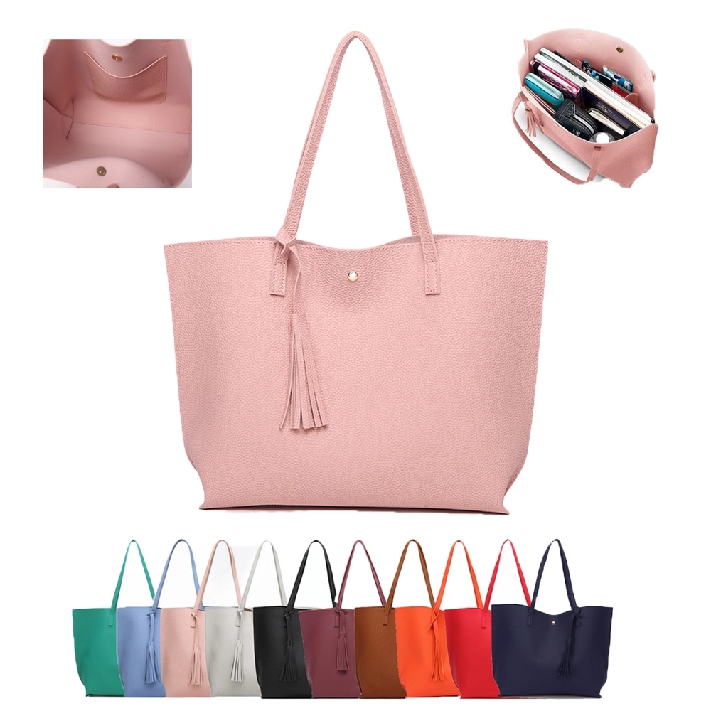 Soft Faux Leather Tote Shoulder Bag