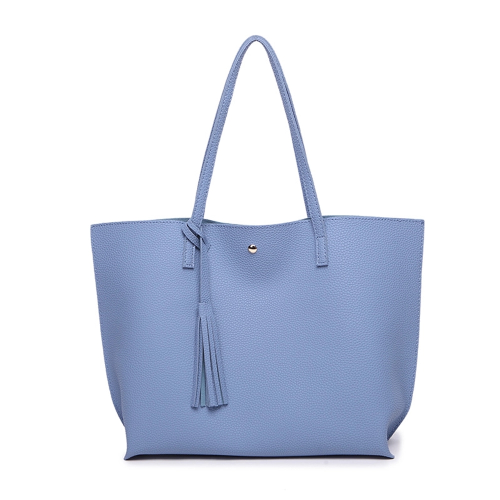 Soft Faux Leather Tote Shoulder Bag - Image 11