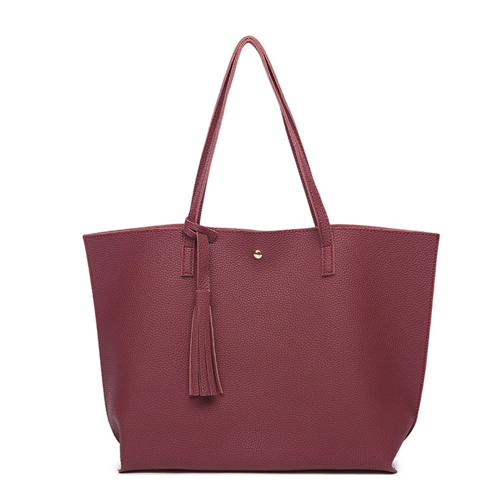 Soft Faux Leather Tote Shoulder Bag - Image 13