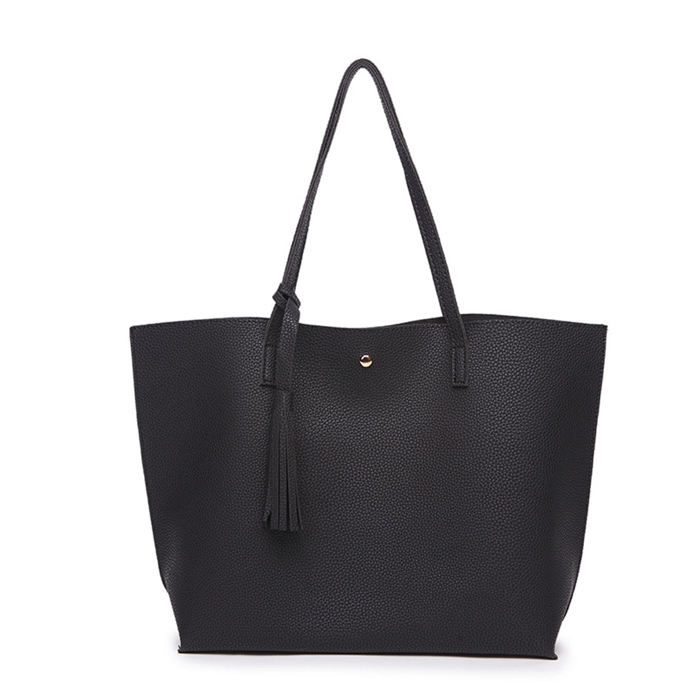 Soft Faux Leather Tote Shoulder Bag - Image 14