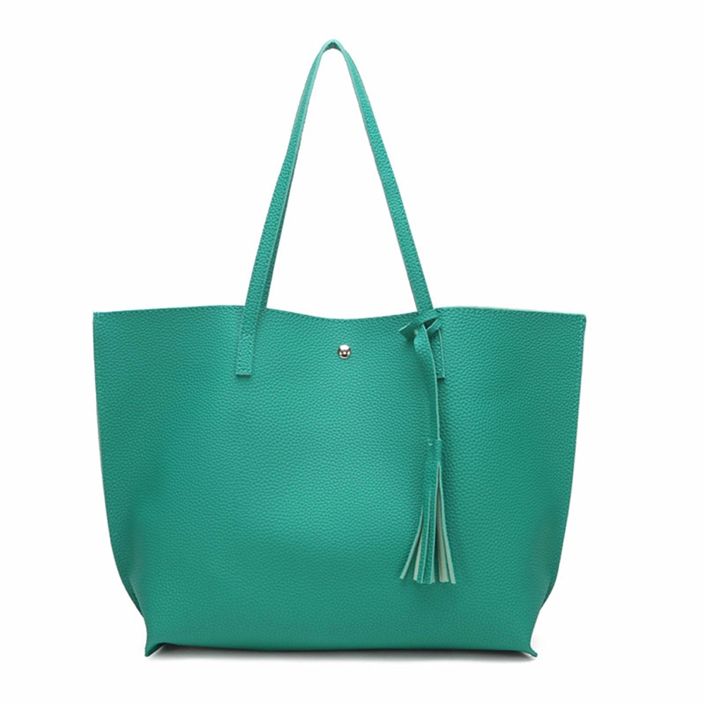Soft Faux Leather Tote Shoulder Bag - Image 17