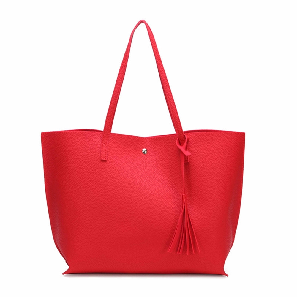 Soft Faux Leather Tote Shoulder Bag - Image 18