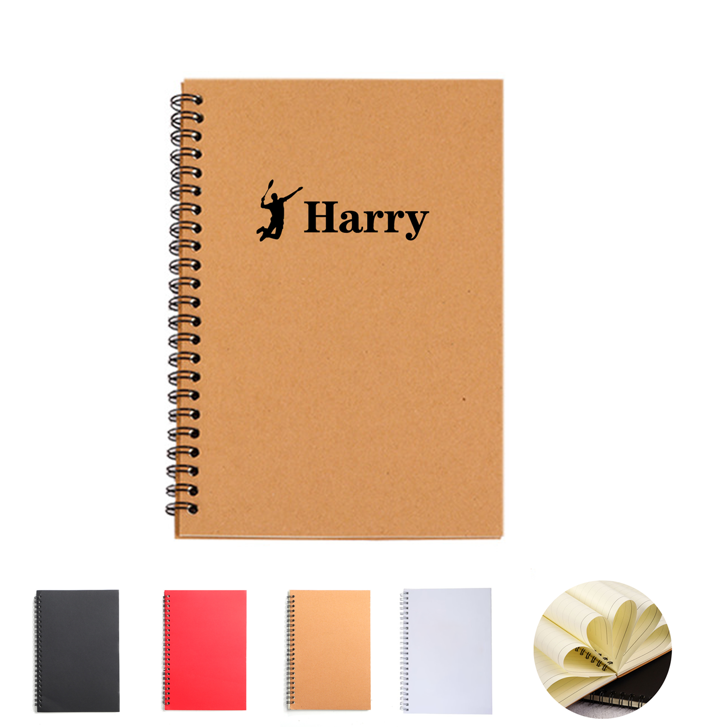 A5 Kraft Cover Ruled Spiral Notebook