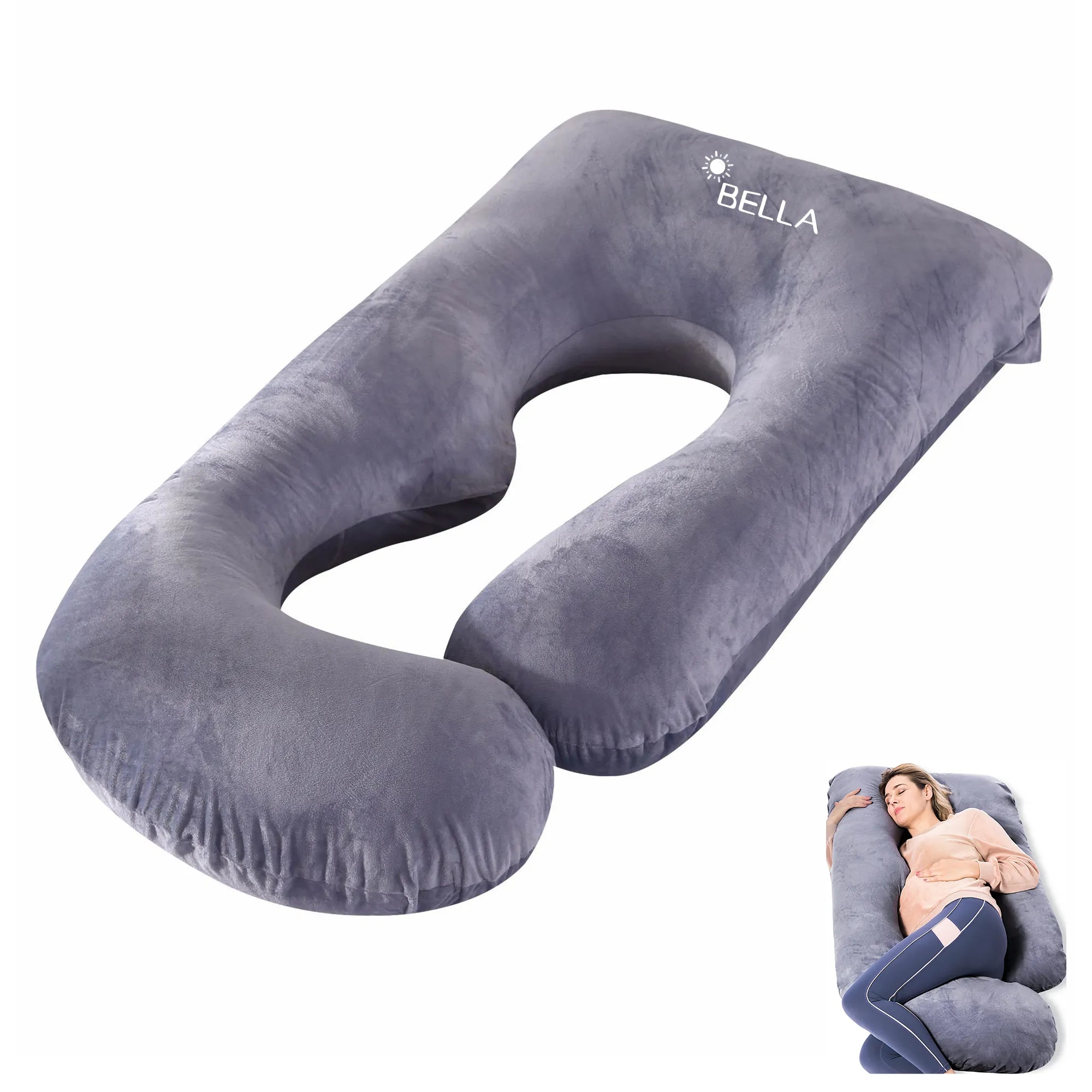 U Shaped Full Body Maternity Pillow With Removable Cover