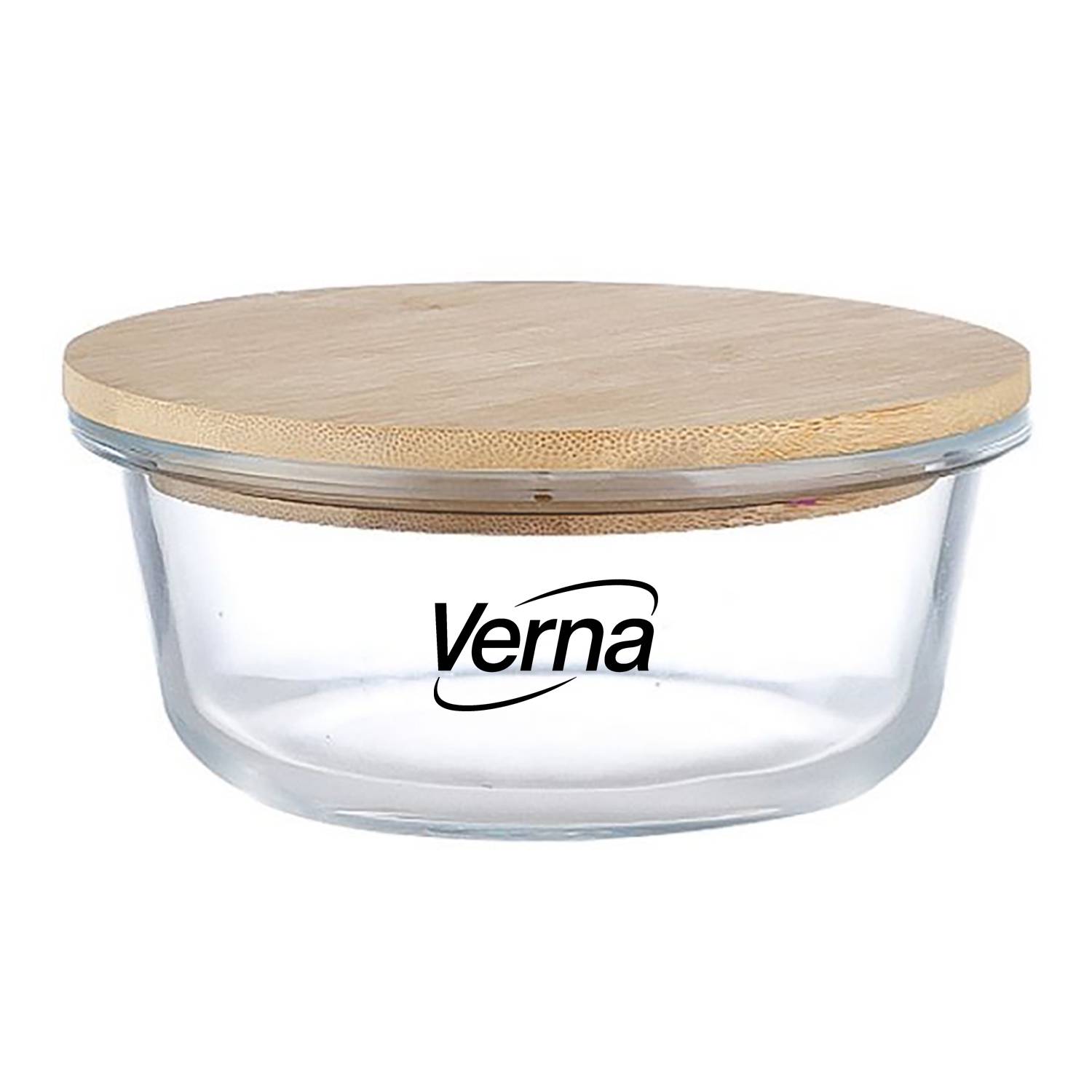 44 oz Round Glass Container w/ Bamboo Lid
