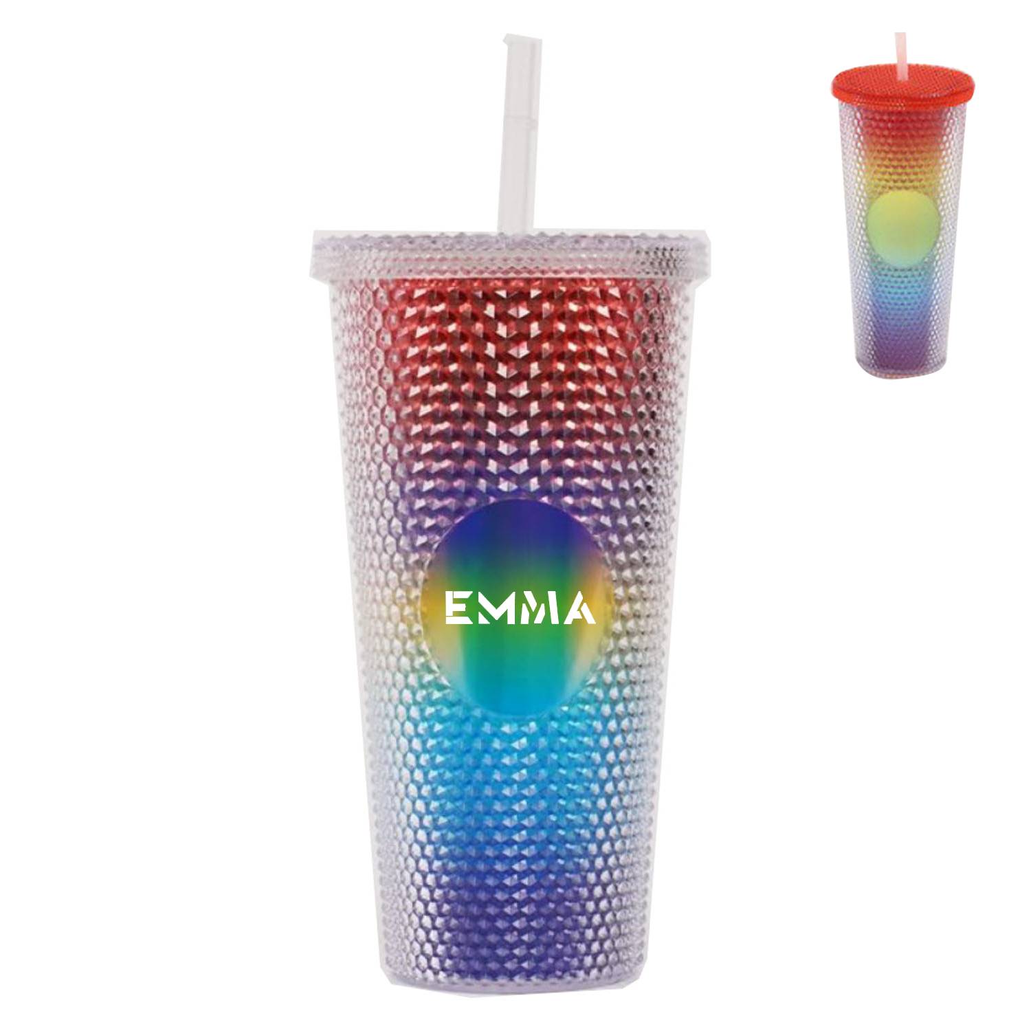 24oz large capacity Plastic Cup with Straw Outdoor