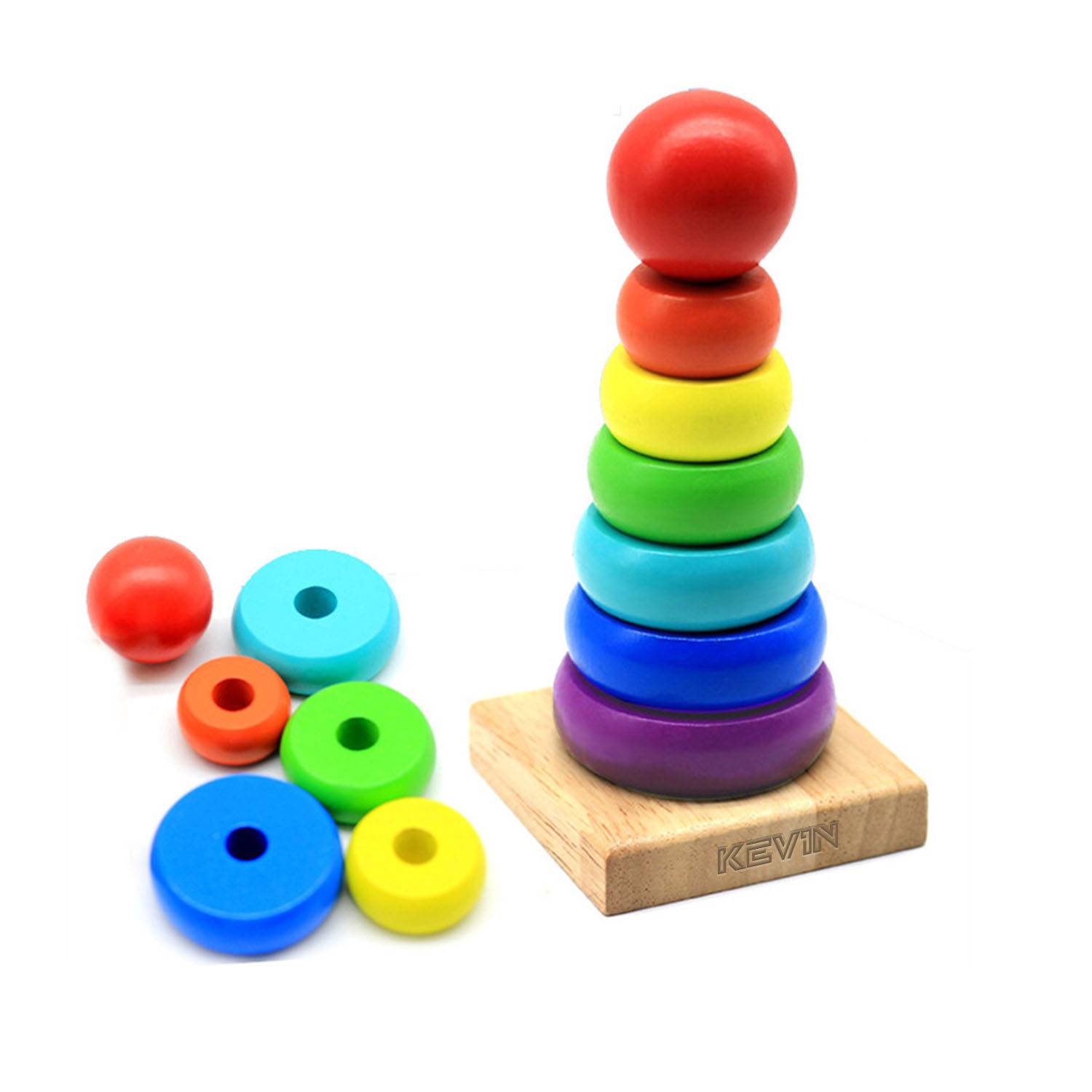 Wooden Rainbow Stacking Tower