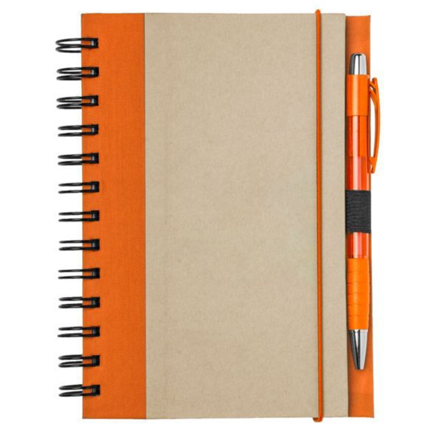 Eco-Friendly Brown Paper Spiral Notebook w/ Pen - Image 5