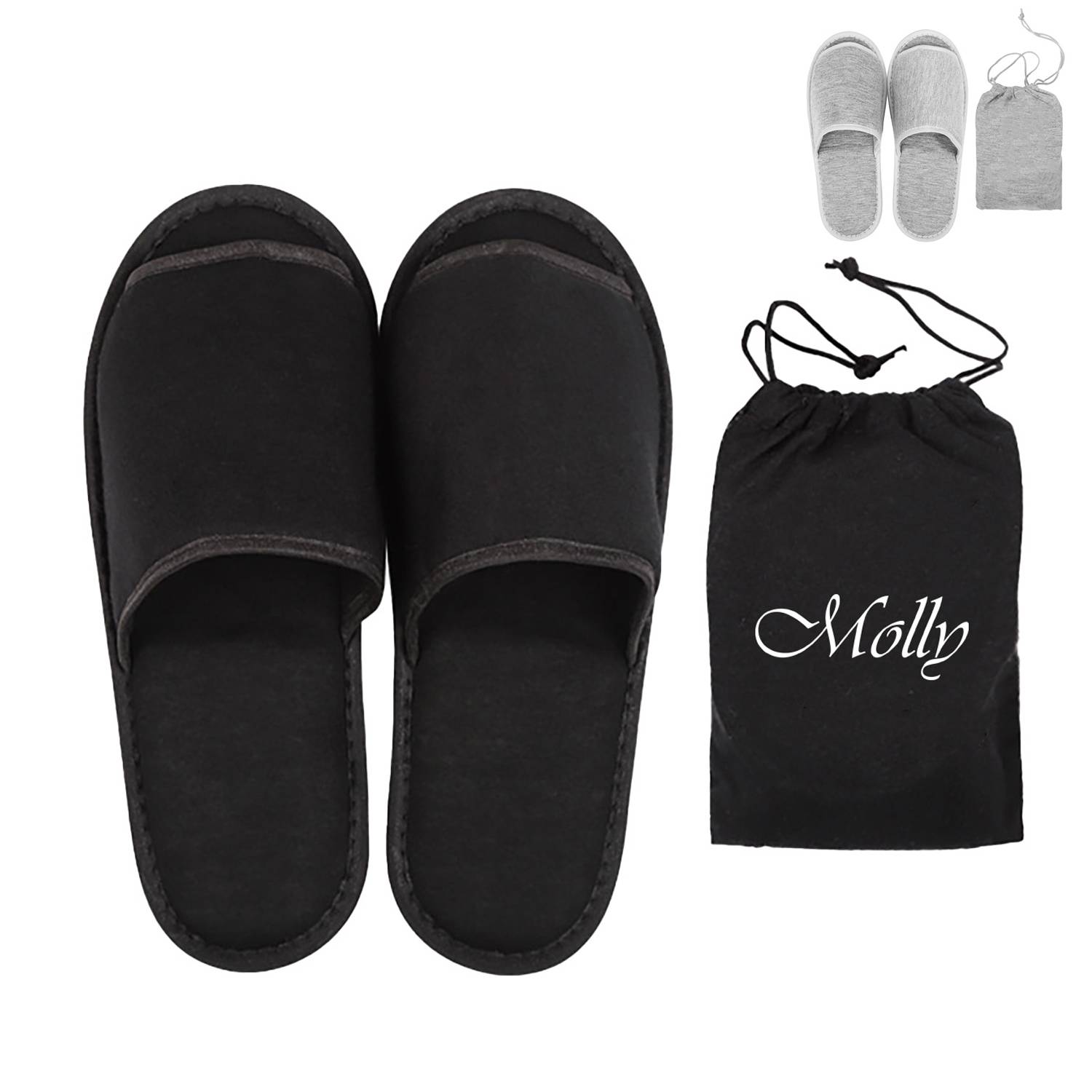 Folding Slippers With Drawstring Bag
