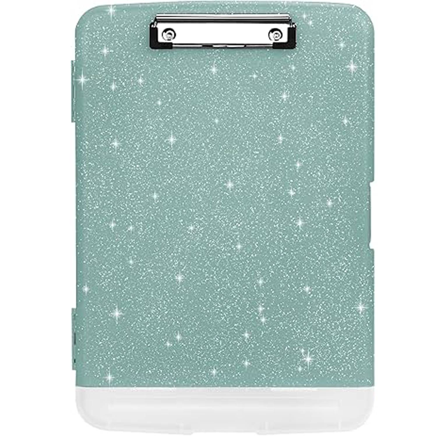 Glitter A4 Plastic Storage Clipboard w/ Pen Holder - Image 3