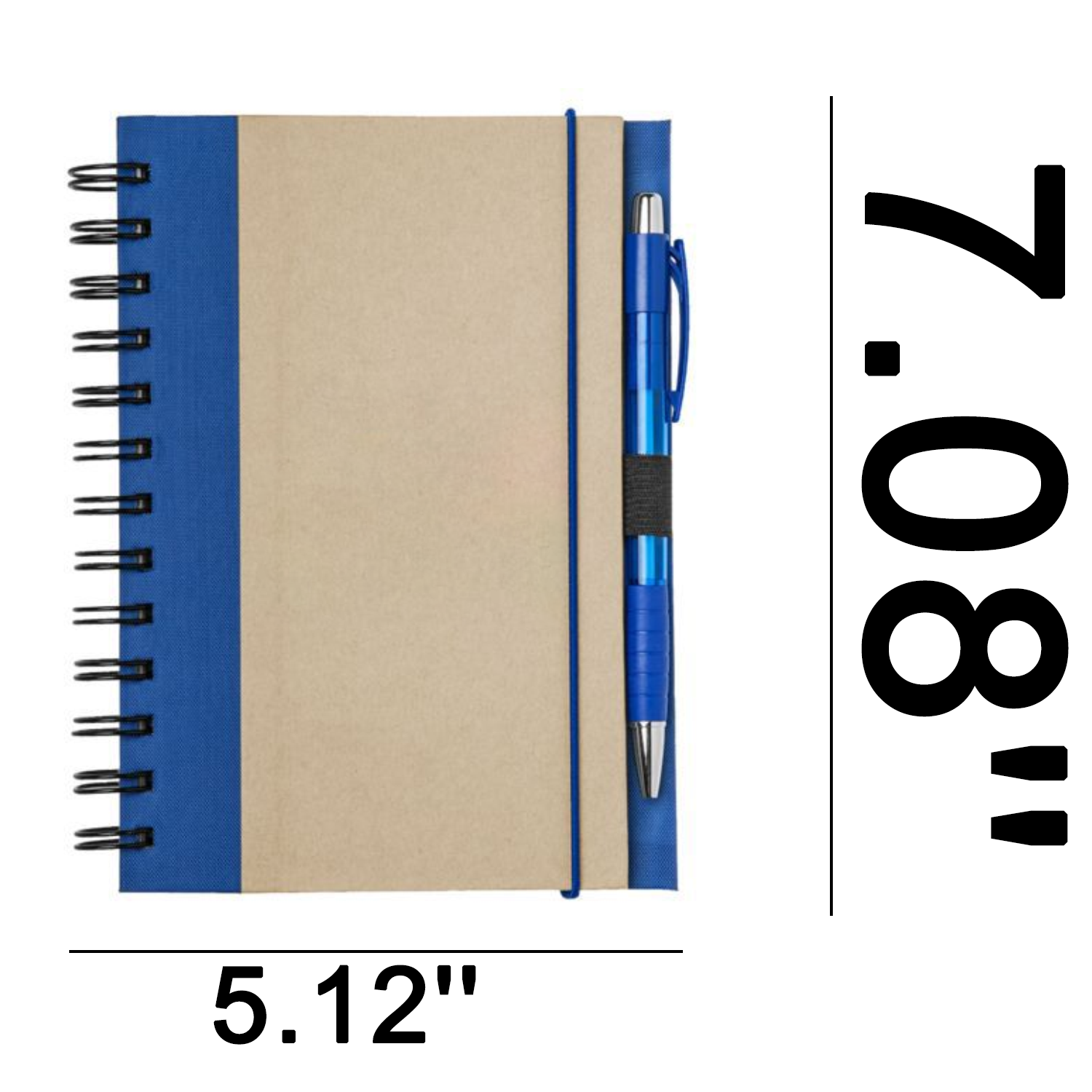 Eco-Friendly Brown Paper Spiral Notebook w/ Pen - Image 4