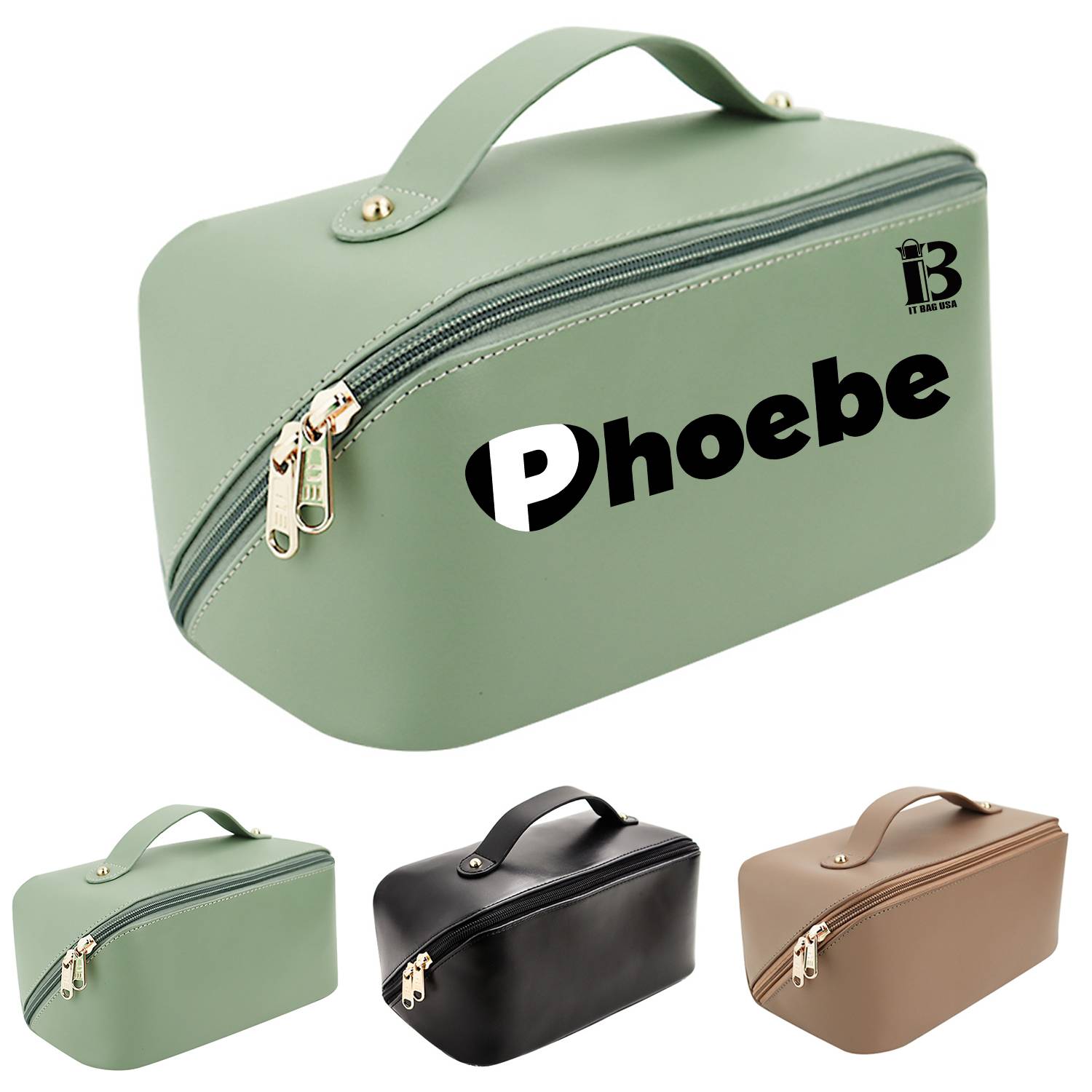 Leather Cosmetic Bag Waterproof Portable