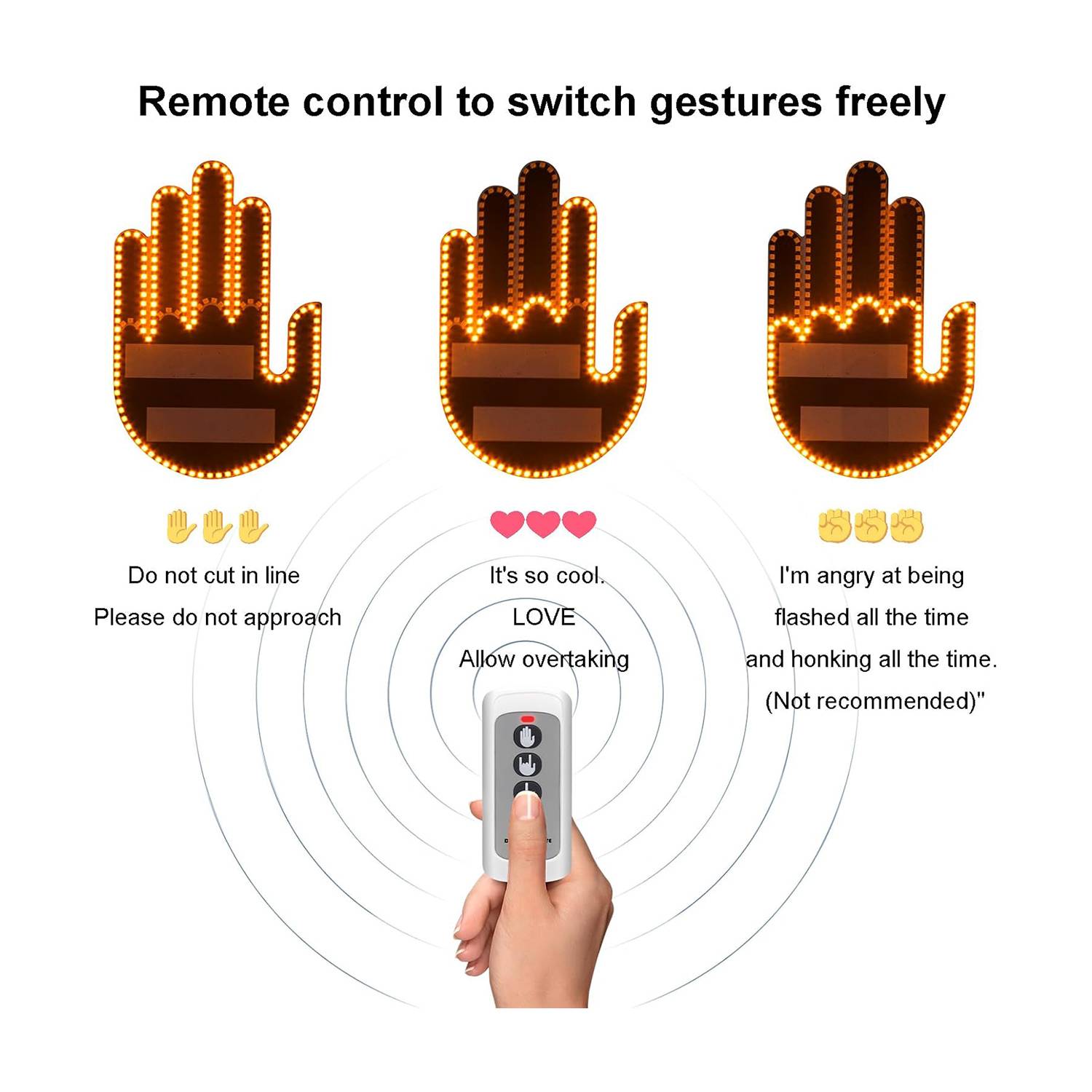 Glogesture Remote Control Hand Light For Car - Image 3