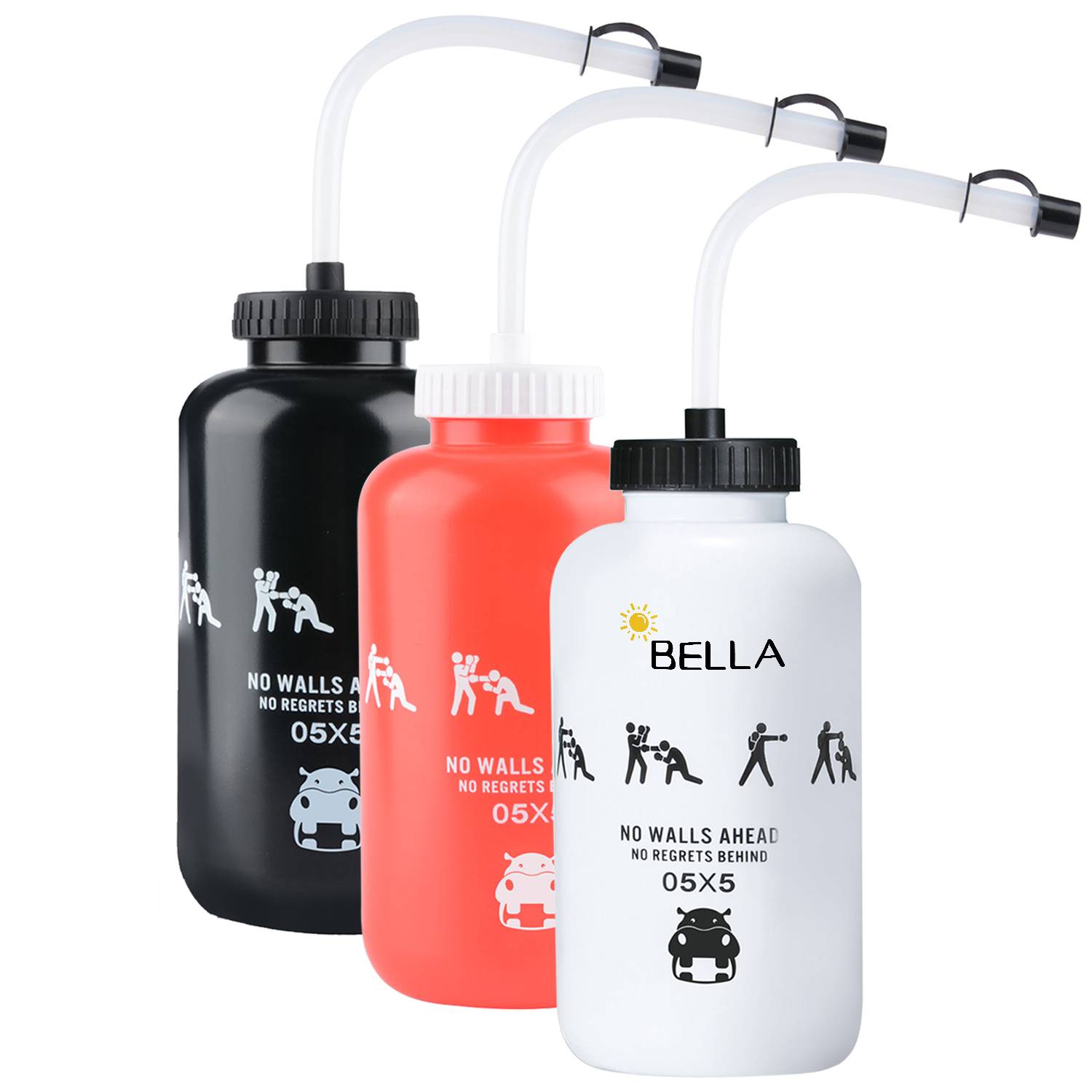 34oz Sports Bottle With Long Straw