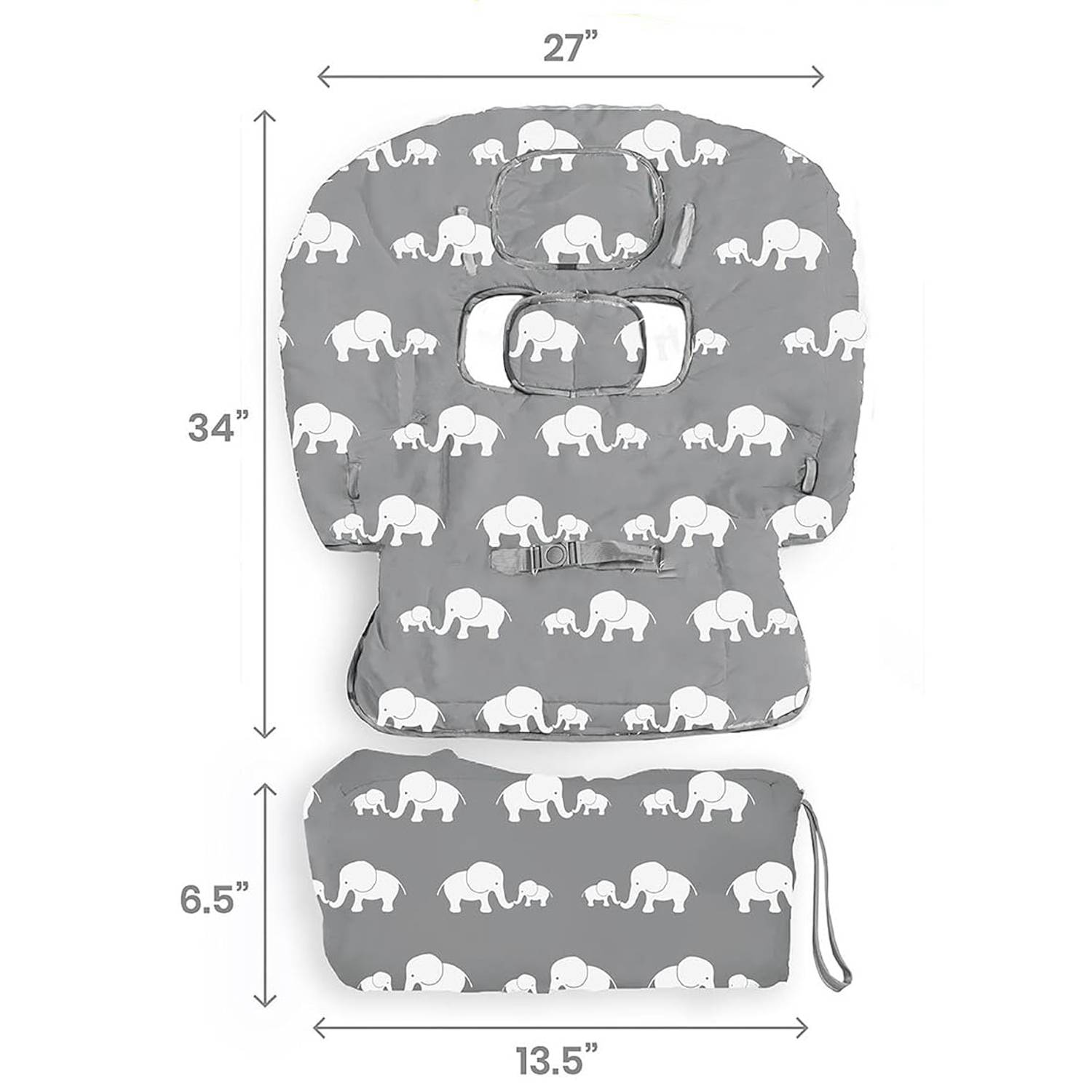 Soft Baby Shopping Cart Highchair Cover w/ Storage Pouch - Image 6