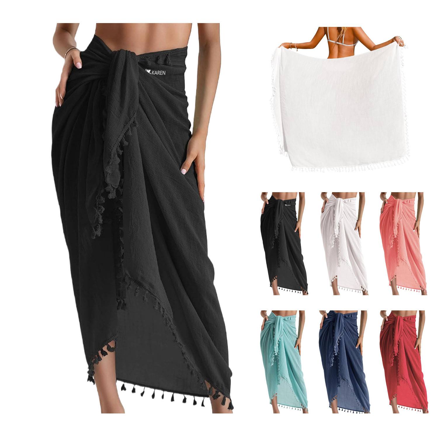 Women's Swimwear Beach Sarong Cover Up w/ Tassel