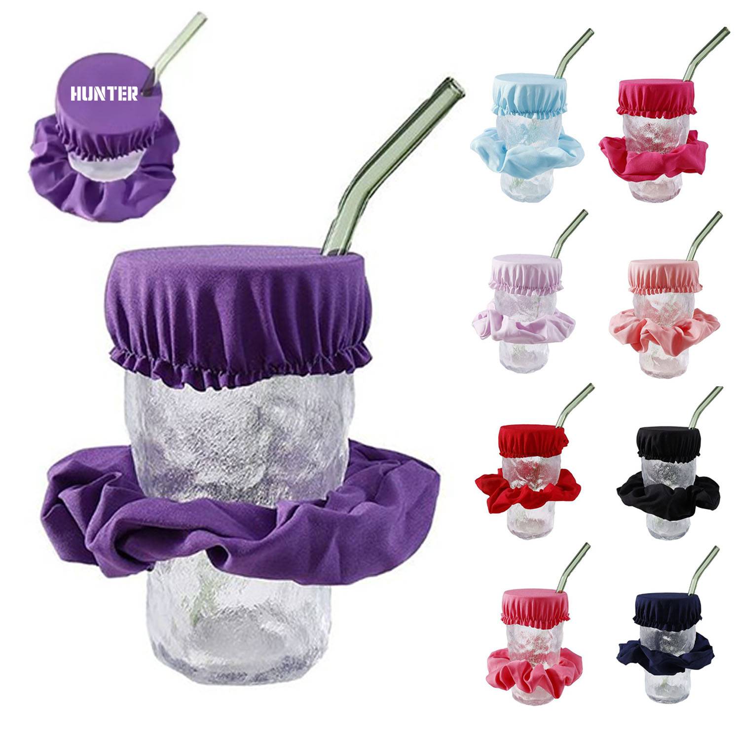 Elastic rubber hair rope scrunchie cup cover set