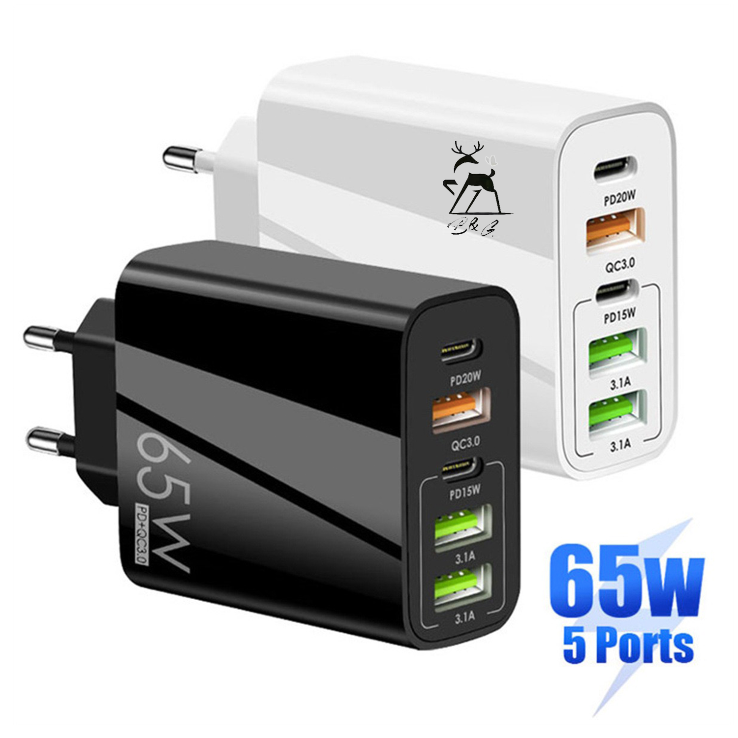 65W 5 Port USB Charger