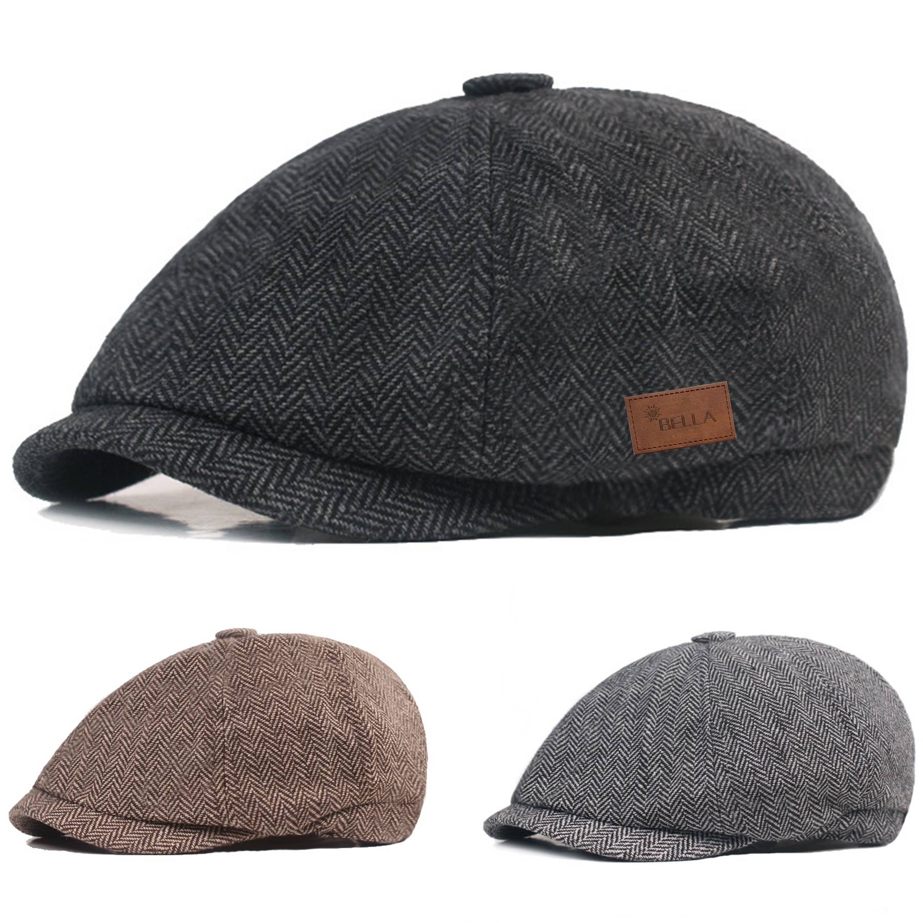 Cotton Flat Beret Cap Adjustable Size