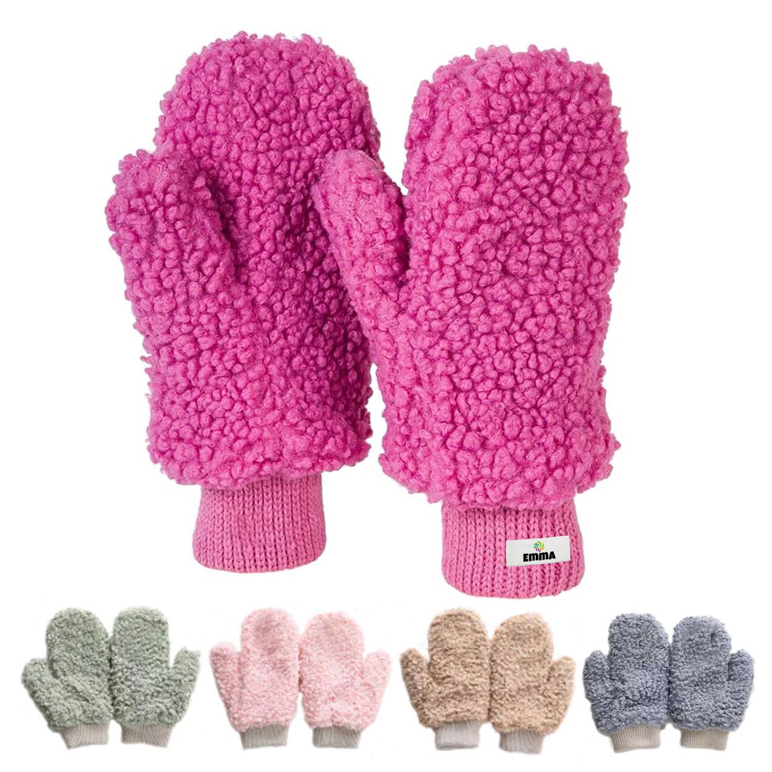 Autumn and Winter Teddy Circle Knitted Gloves