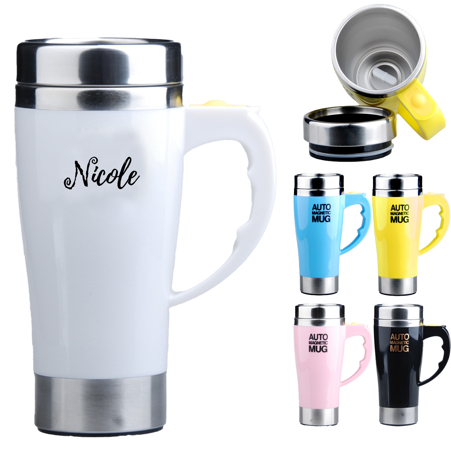 15oz Stainless Steel Magnetic Coffee Stirring Cup
