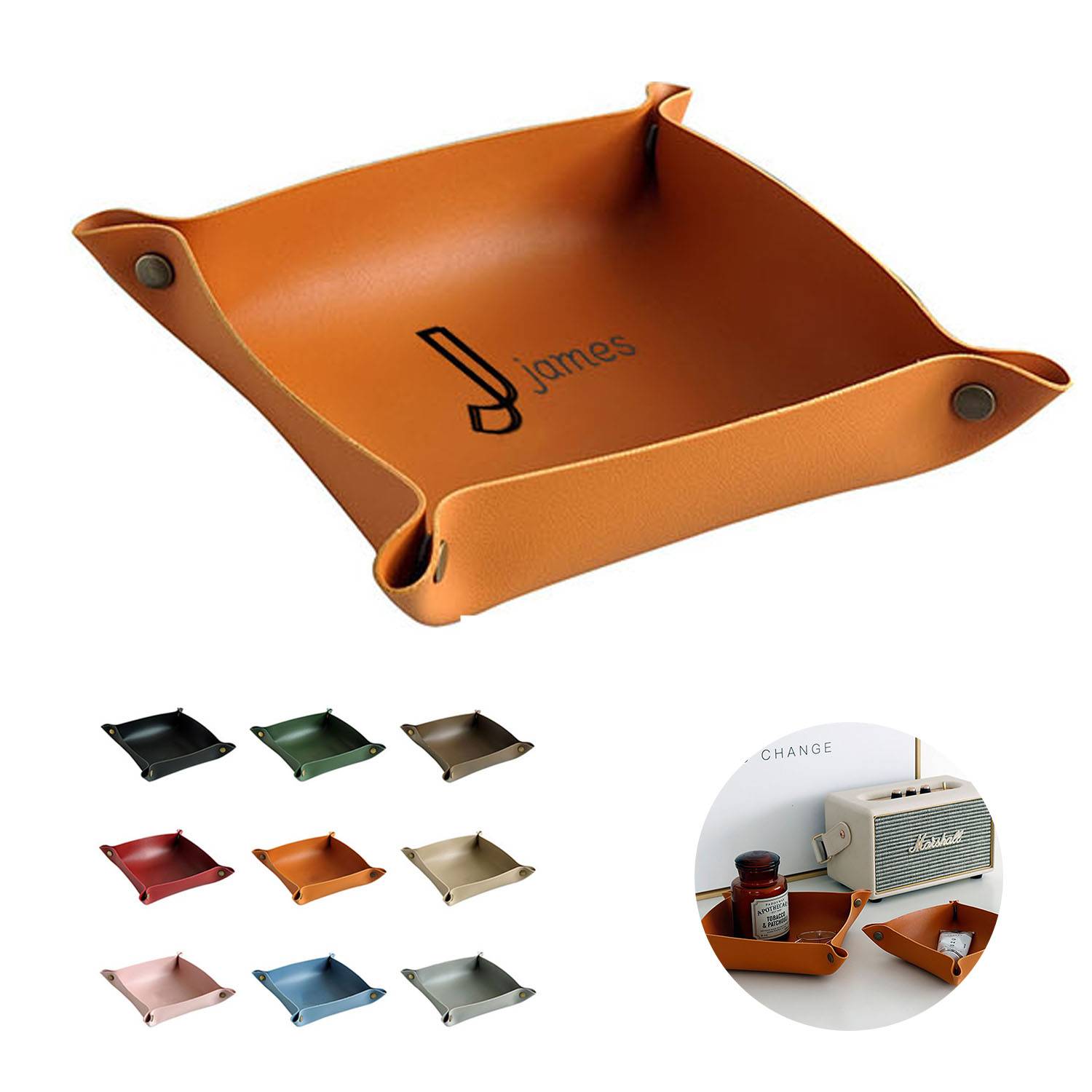 Creative Leather Tabletop Cosmetics Tray