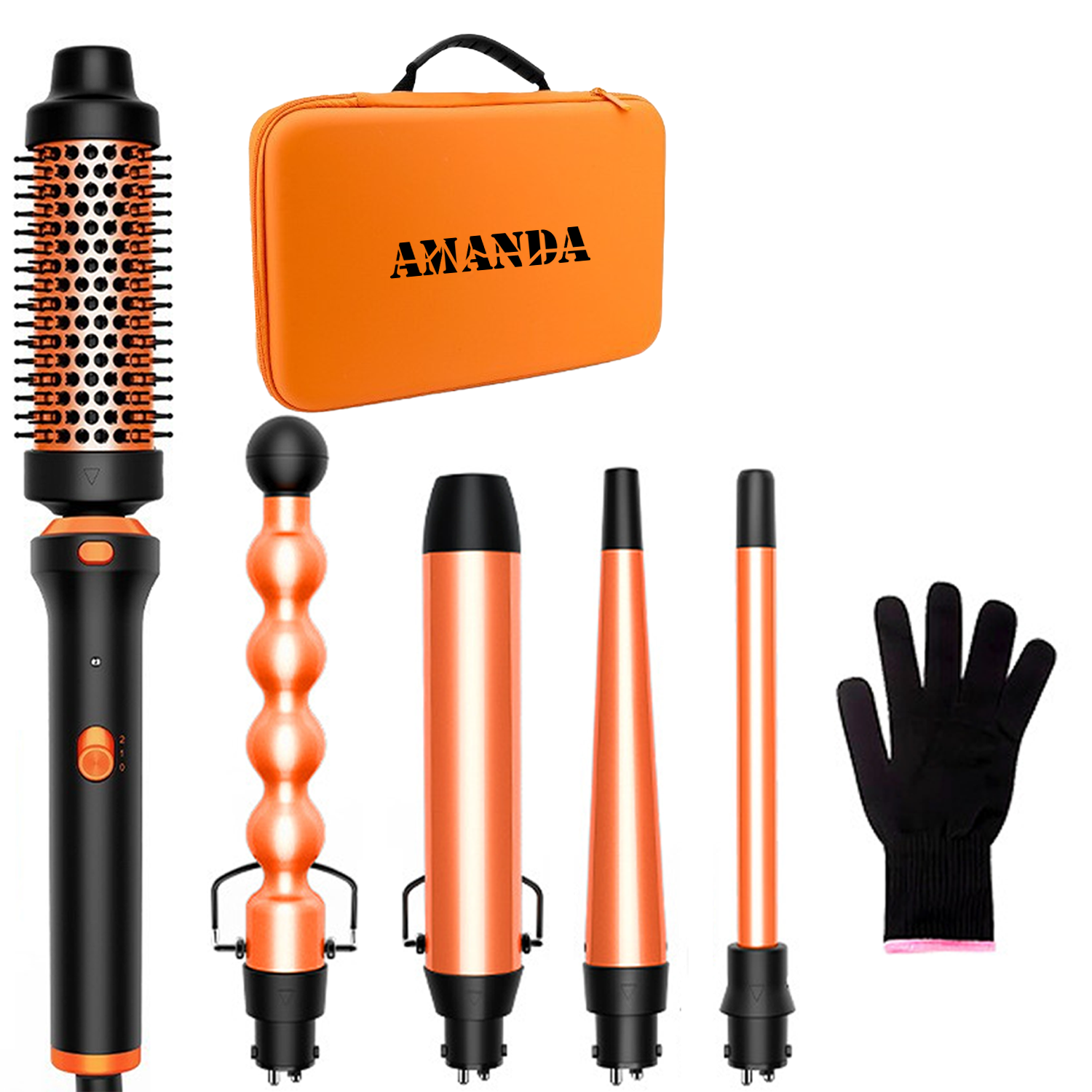 5-in-1 Multi-function Hair Straightener Brush Curling Iron