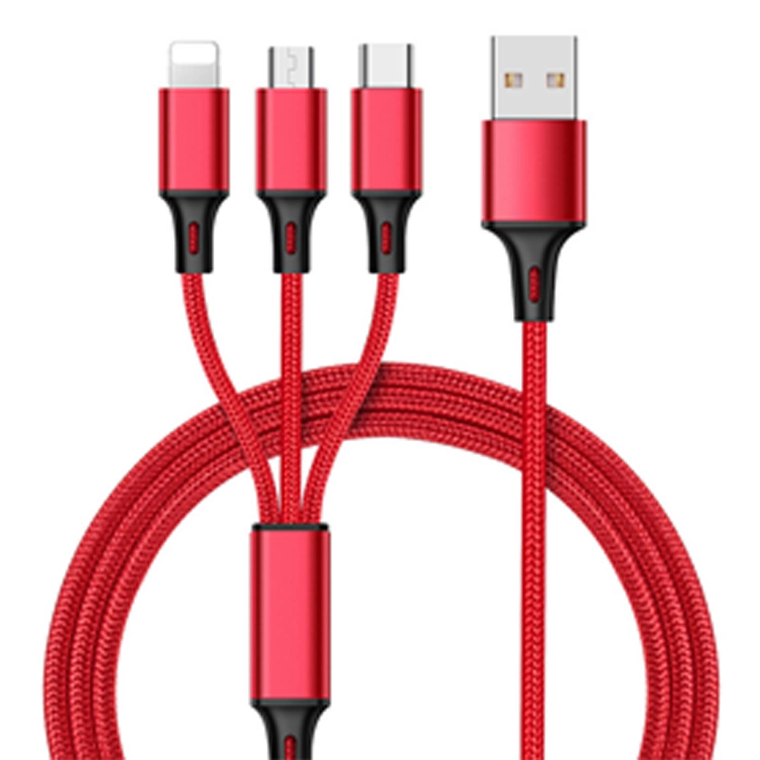 3 in 1 Nylon Braided Universal Charging Cable - Image 5