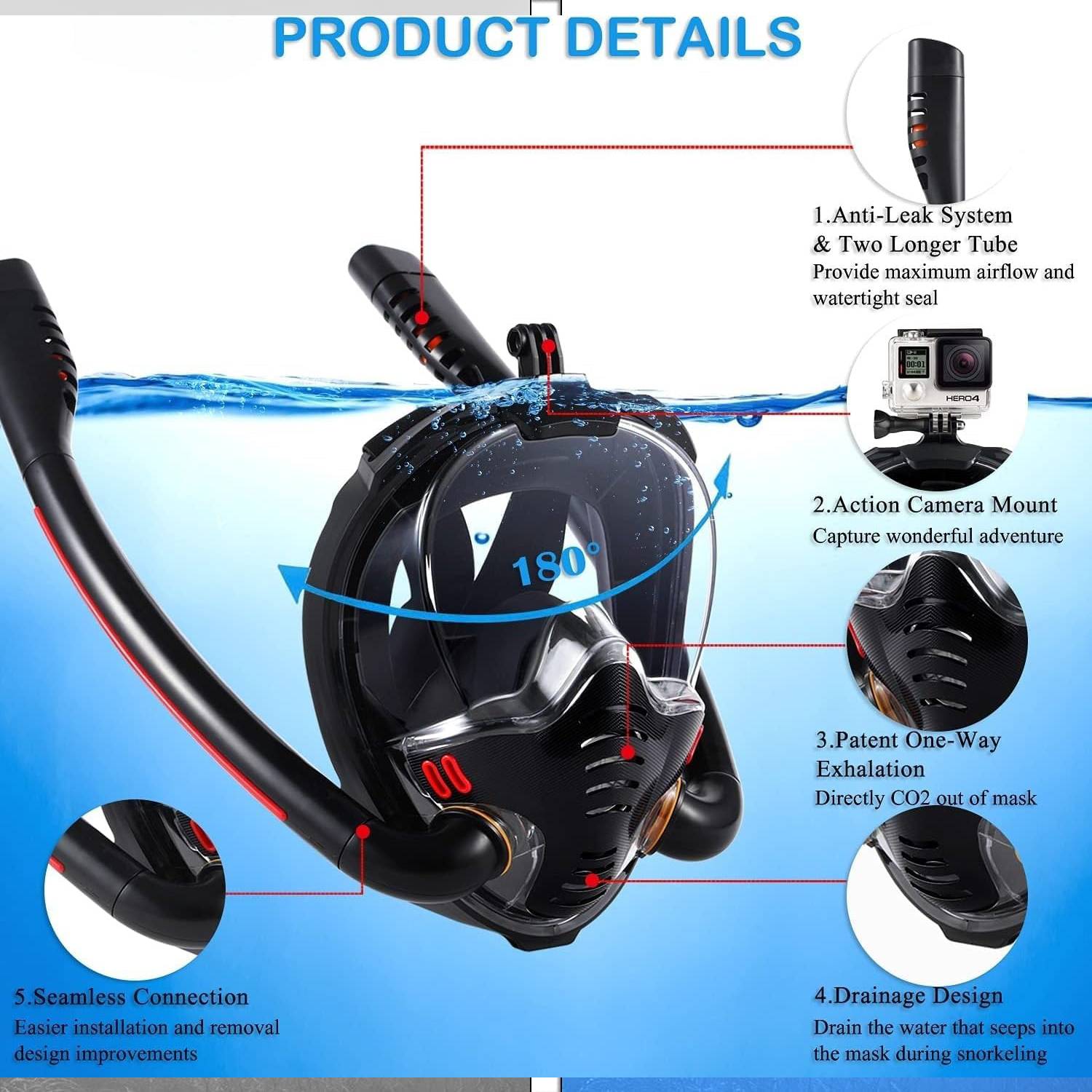 Anti-Fog Full Face Snorkel Mask - Image 3