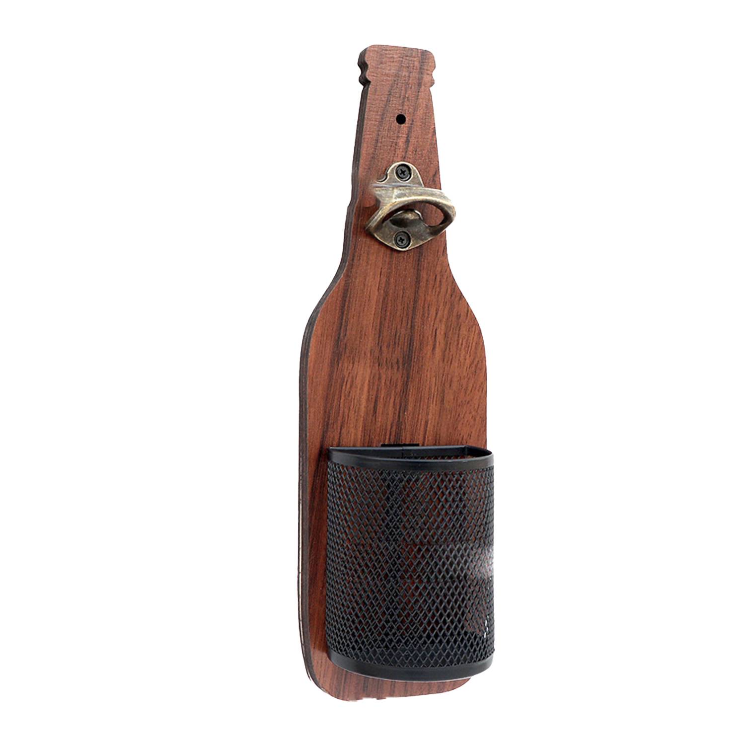 Wooden Bottle Opener Wall Mounted W/ Cap Catcher - Image 3